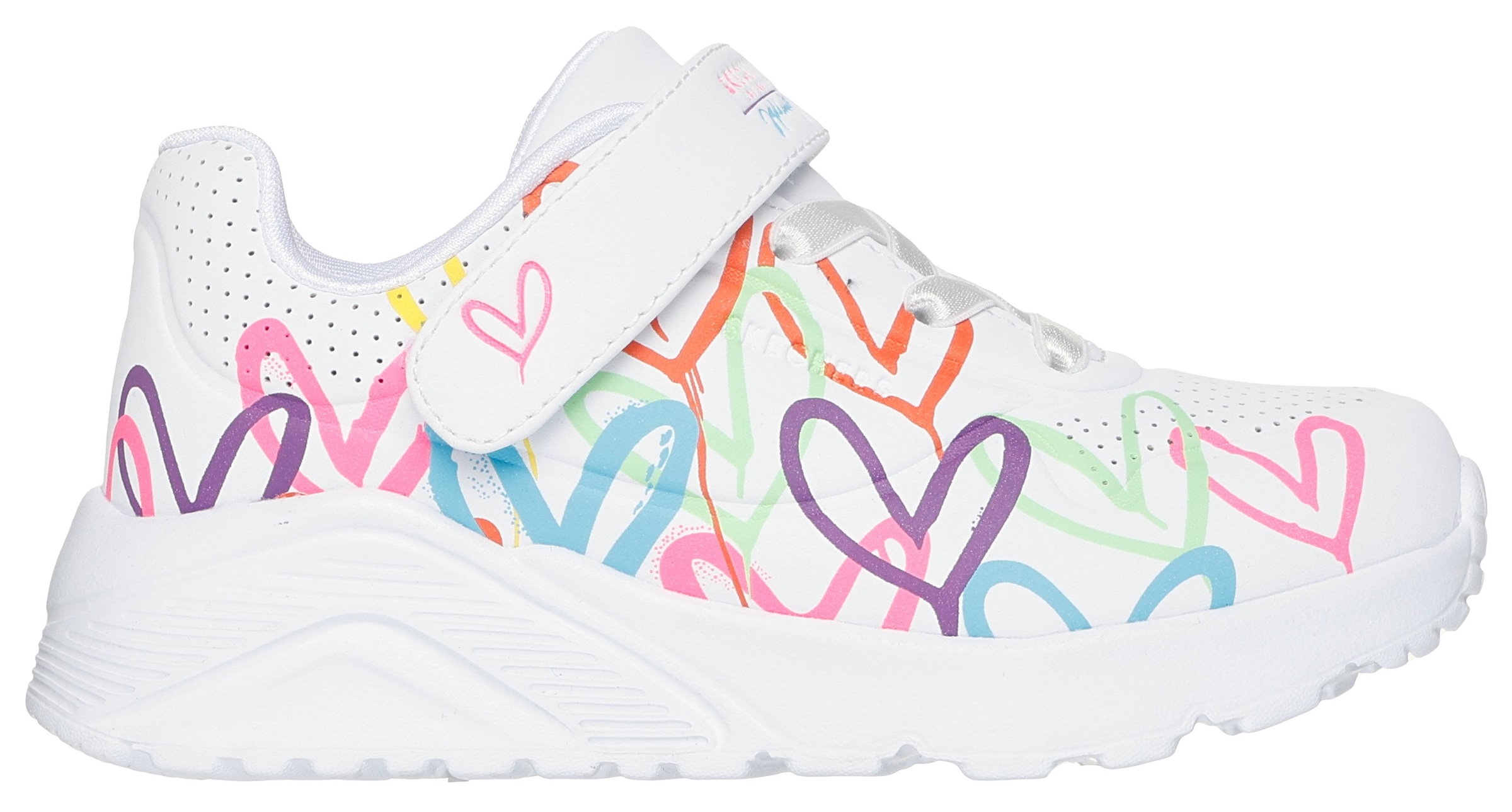 Skechers Sneaker »UNO LITE«, Klettschuh mit bunten Herzen, Größenschablone zum Download
