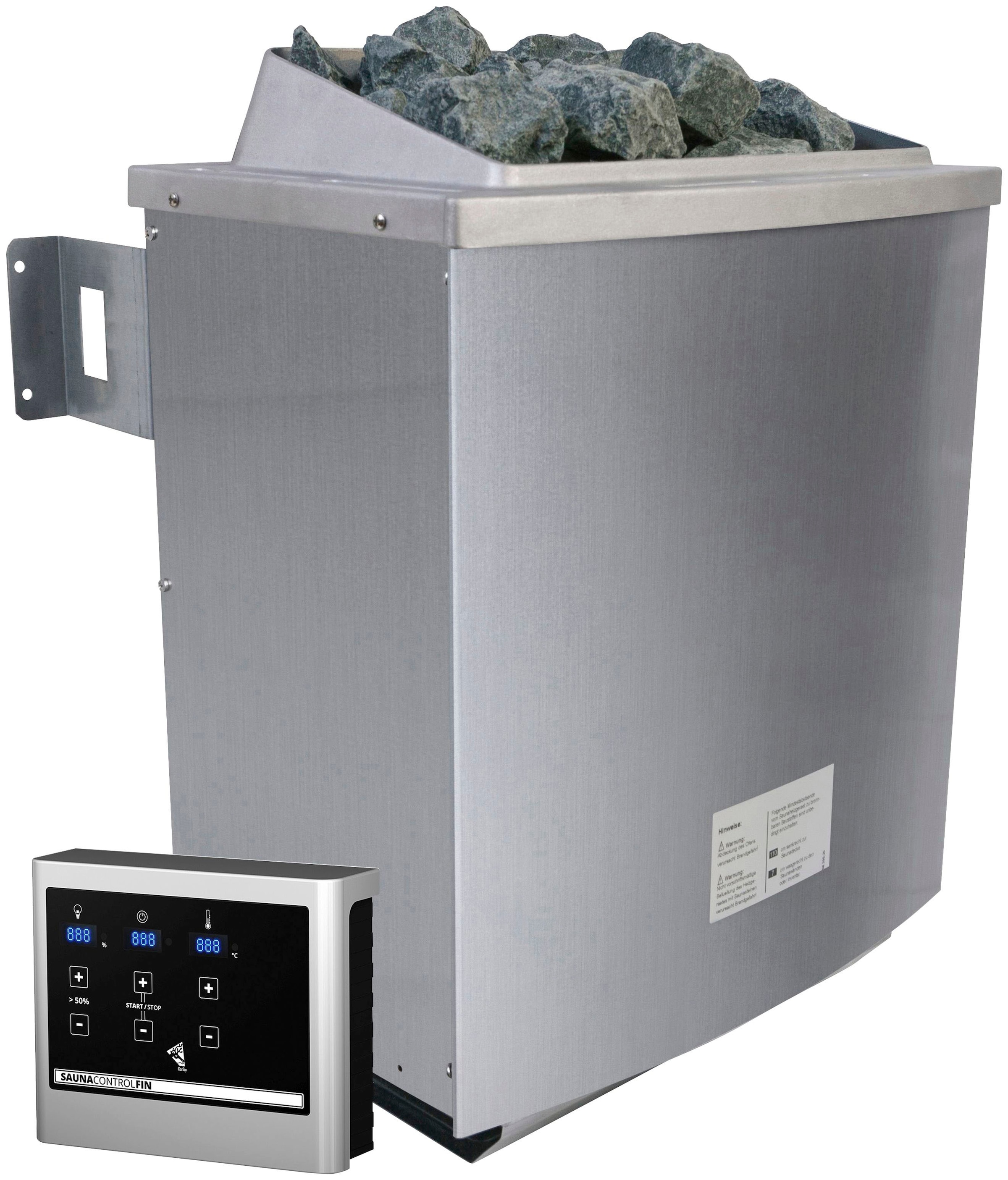 Karibu Sauna »Larin« Set,  Ofen 9 KW externe Strg easy