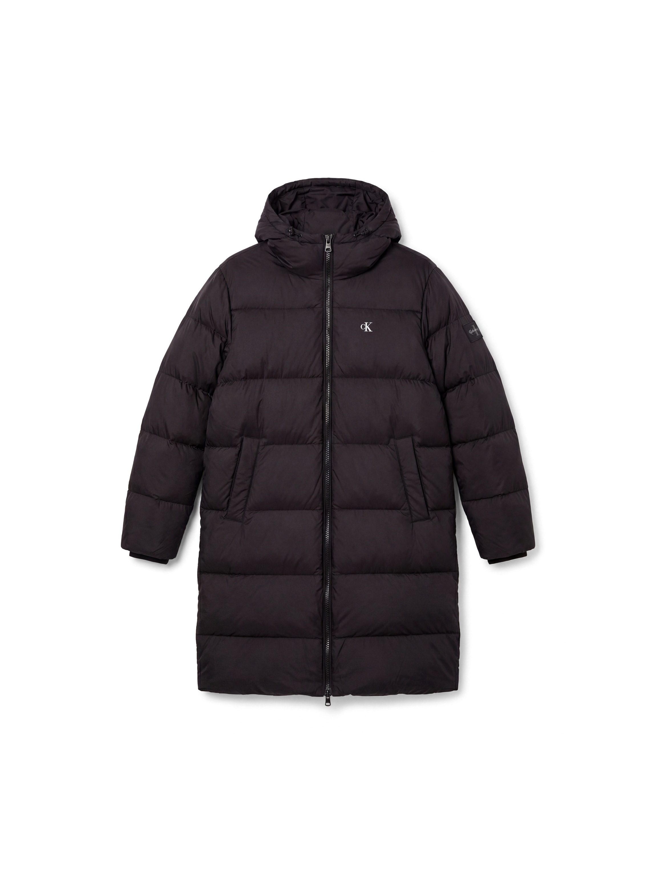 Calvin Klein Jeans Steppmantel »LONG LENGTH HOODED NYLON« Regular fit mit Eingrifftaschen