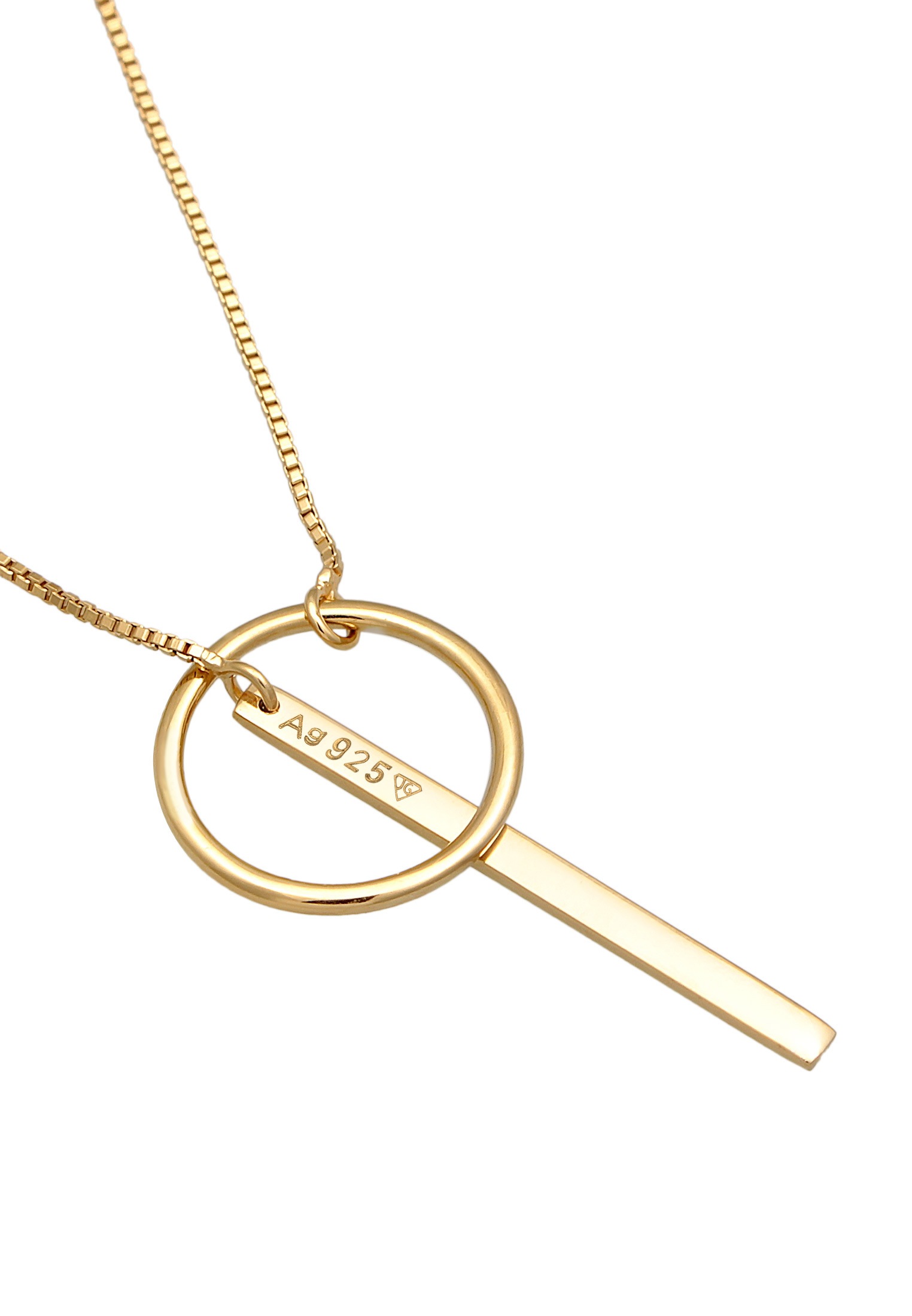 Elli Y-Kette »Halskette Y-Kette Kreis Stab Feminin 925 Silber«