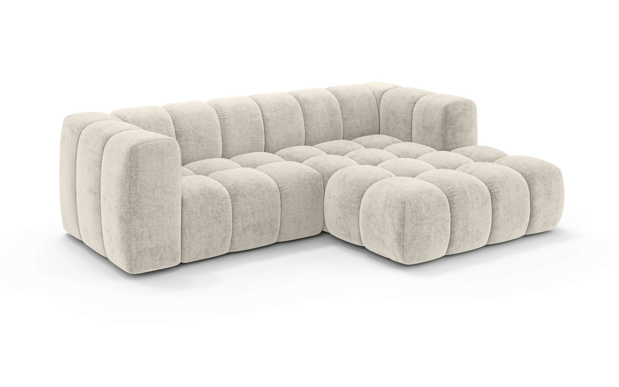 homsy by Ana Johnson Ecksofa »BOUBELLE L-Form, Design-Sofa mit Steppung, Bubble-Optik, Breite 247 cm« hoher Sitzkomfort dank Wellenunterfederung, gemütlich und modern