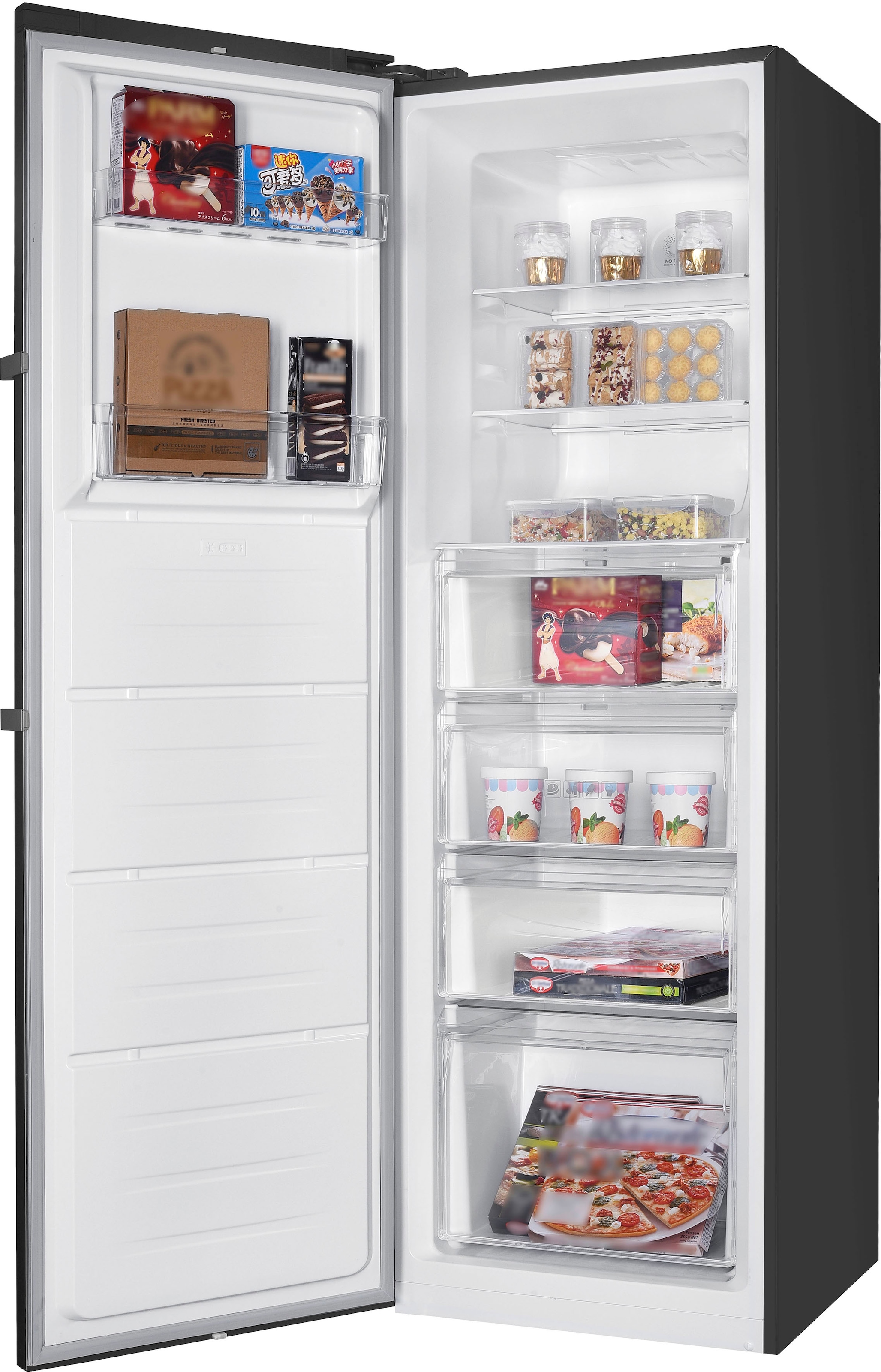 Hanseatic Gefrierschrank »HGS18560ENFDBI«, 185 cm hoch, 59,5 cm breit, NoFrost, Schnellgefrierfunktion, Display, Türalarm