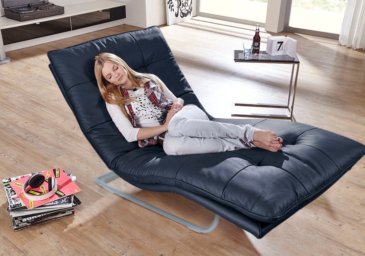 W.SCHILLIG Relaxliege »daily dreams«, in Waffelkissen-Optik, wahlweise mit Motor, silber matt, in 2 Breiten