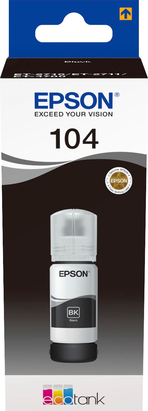 Epson Nachfülltinte »104 EcoTank Black«, für EPSON, (1 St.), original Nachfülltinte 104 schwarz