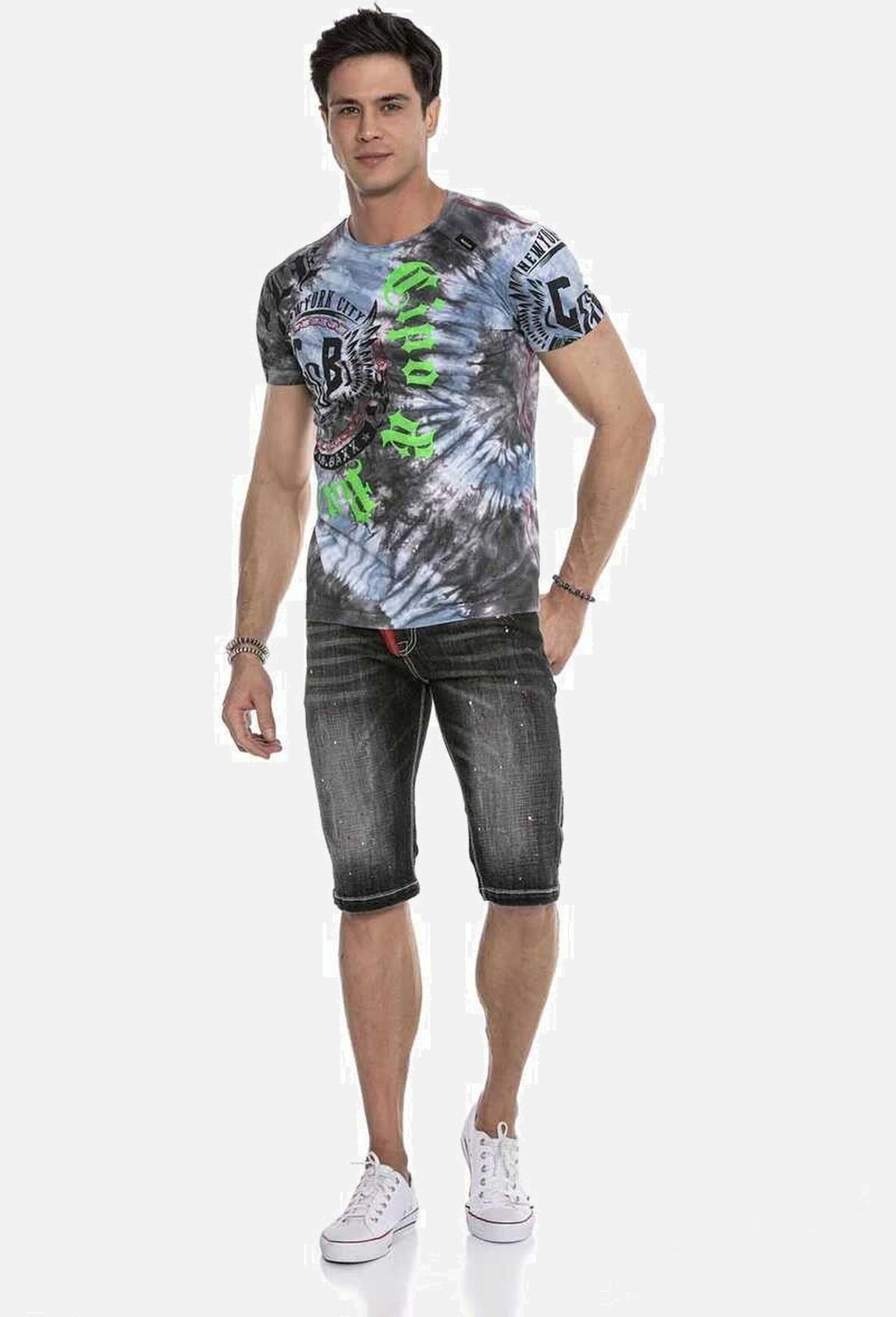 Cipo & Baxx Jeansbermudas »Cipo & Baxx Bermuda & Short« mit trendigen Farbklecksen, CK240