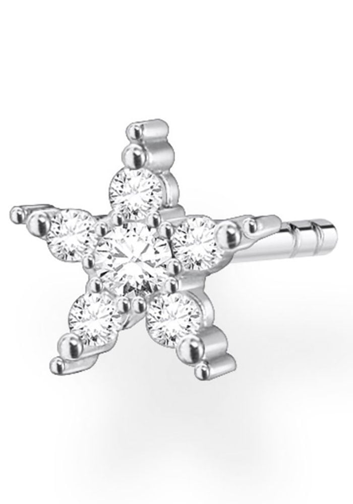 THOMAS SABO Single-Ohrstecker »Stern silber, H2134-051-14«, mit Zirkonia (synth.)