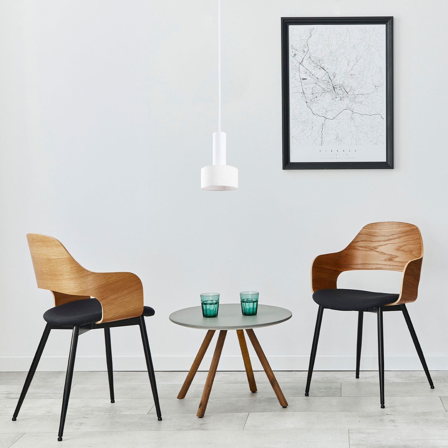 Paco Home Pendelleuchte »VELUTA«, Leuchtmittel GU10 | ohne Leuchtmittel, Wohnzimmer Hängeleuchte Stoffschirm Esszimmer Modern GU10