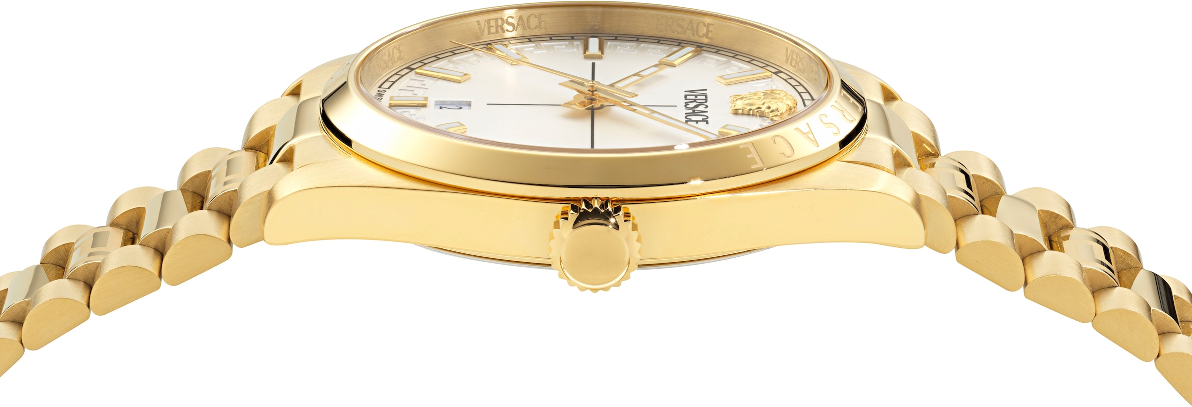 Versace Quarzuhr »MILLENYIUM GENT« Armbanduhr, Herrenuhr, Swiss Made, Edelstahlarmband, analog, Datum