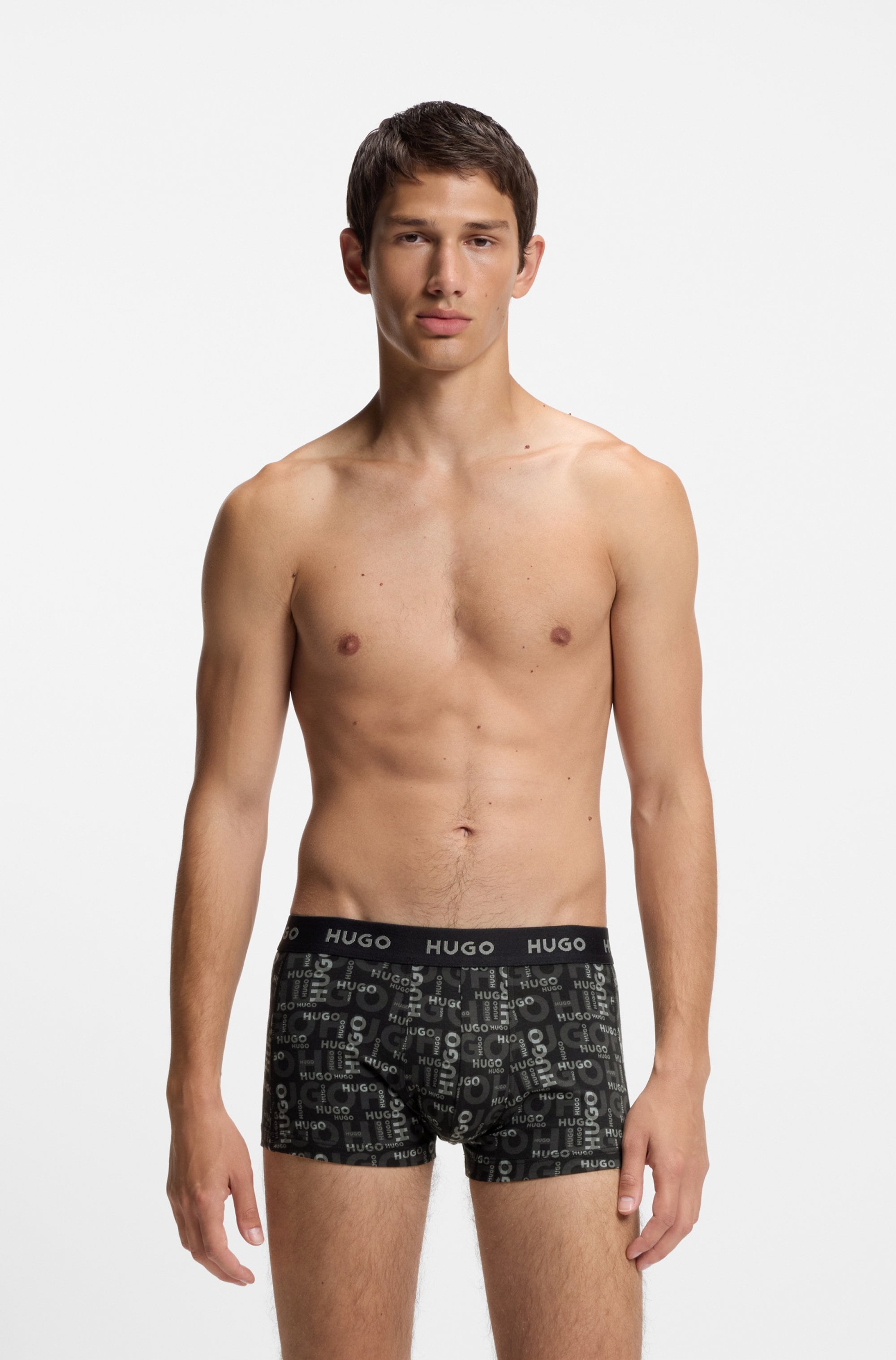 HUGO Underwear Trunk »TRUNK TRIPLET DESIGN« Packung, 3 Stk. mit Logobund