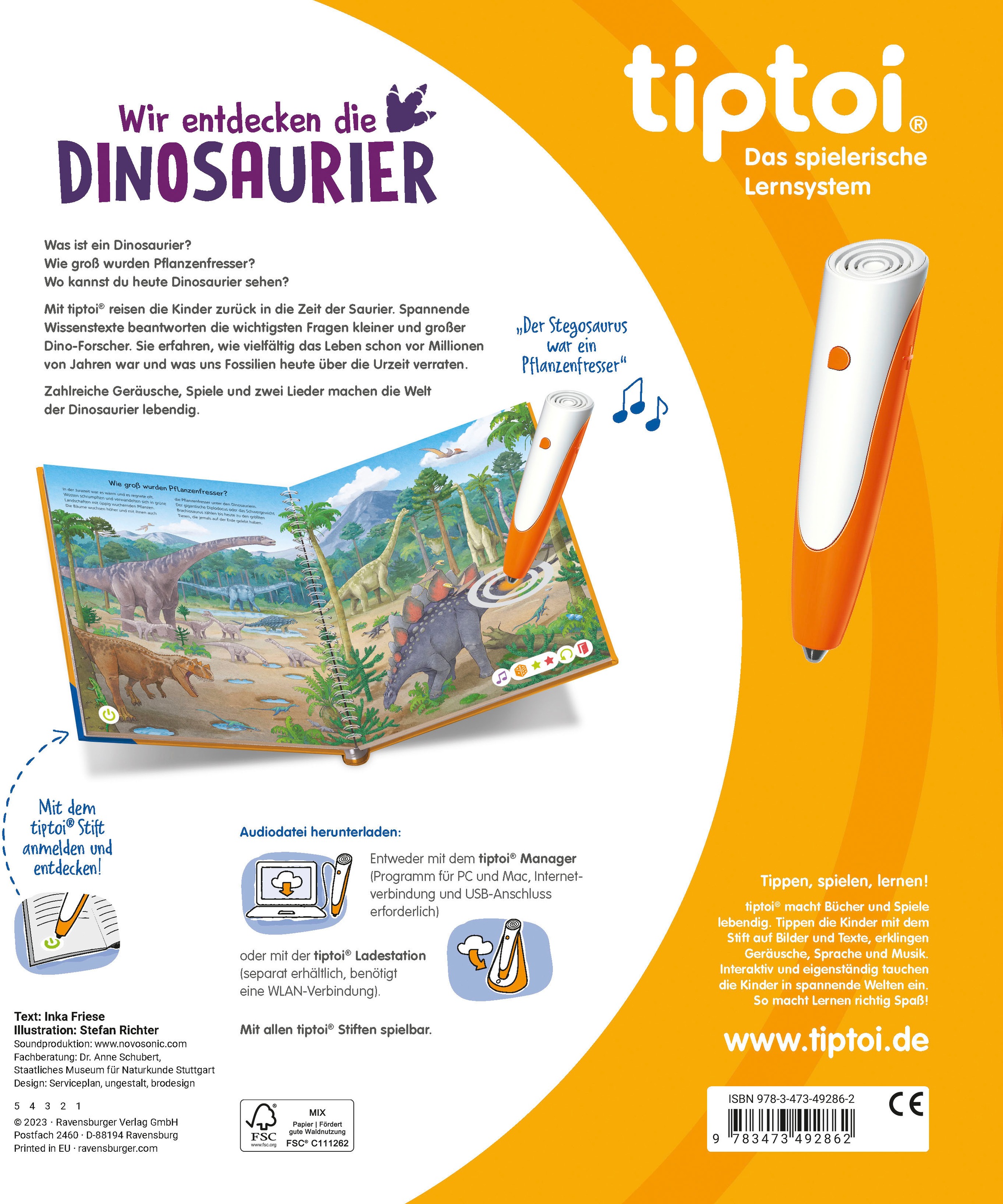 Ravensburger Buch »tiptoi® Wir entdecken die Dinosaurier«, Made in Germany; FSC® - schützt Wald - weltweit