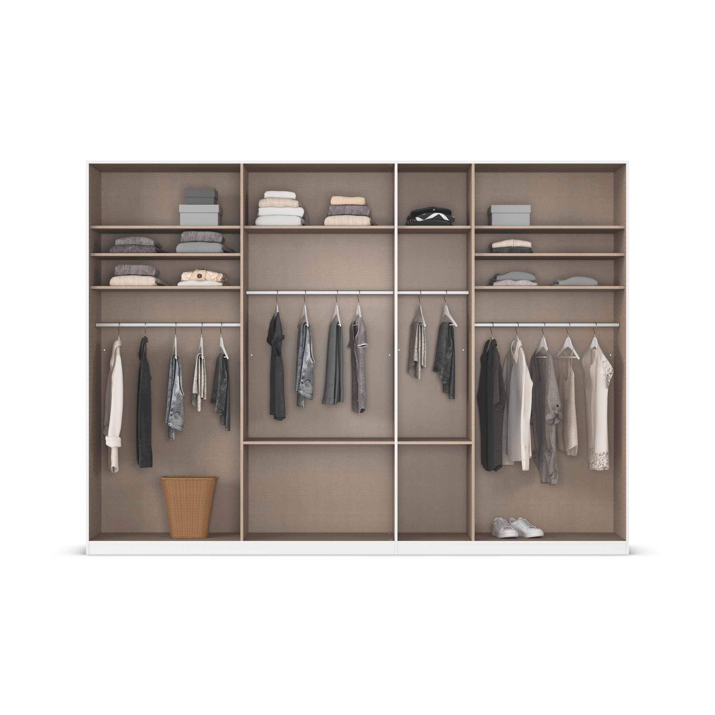 rauch Drehtürenschrank »Kleiderschrank Schrank Garderobe AGORDO mit Dekor- oder Hochglanzfront«, (in zwei Griff-Farben mit Dekor- oder Hochglanzfront), mit Außenschubkästen, in 6 Breiten und 2 Höhen MADE IN GERMANY