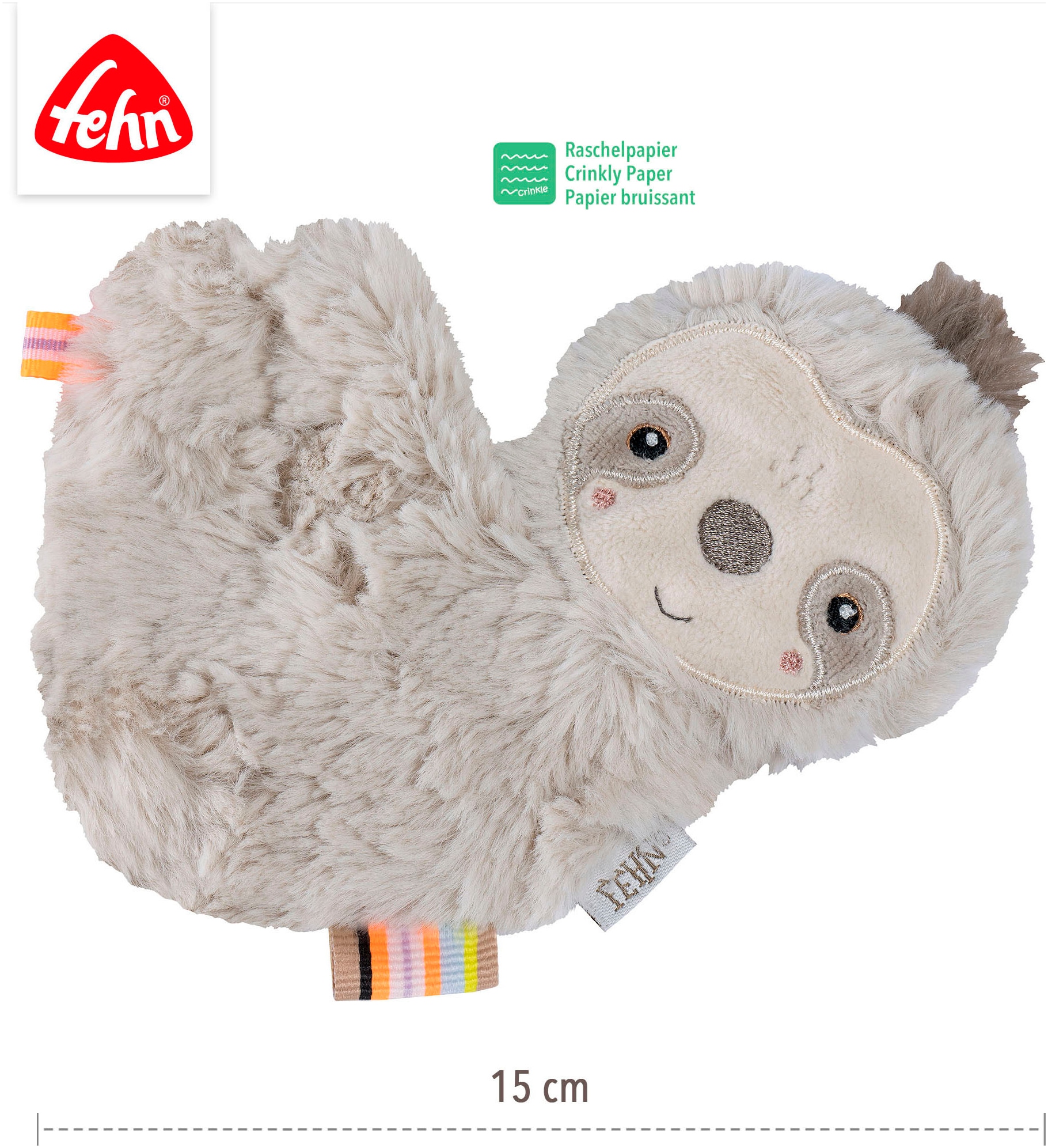 Fehn Greifspielzeug »Lazy, Crazy & Pink, Knister-Faultier«