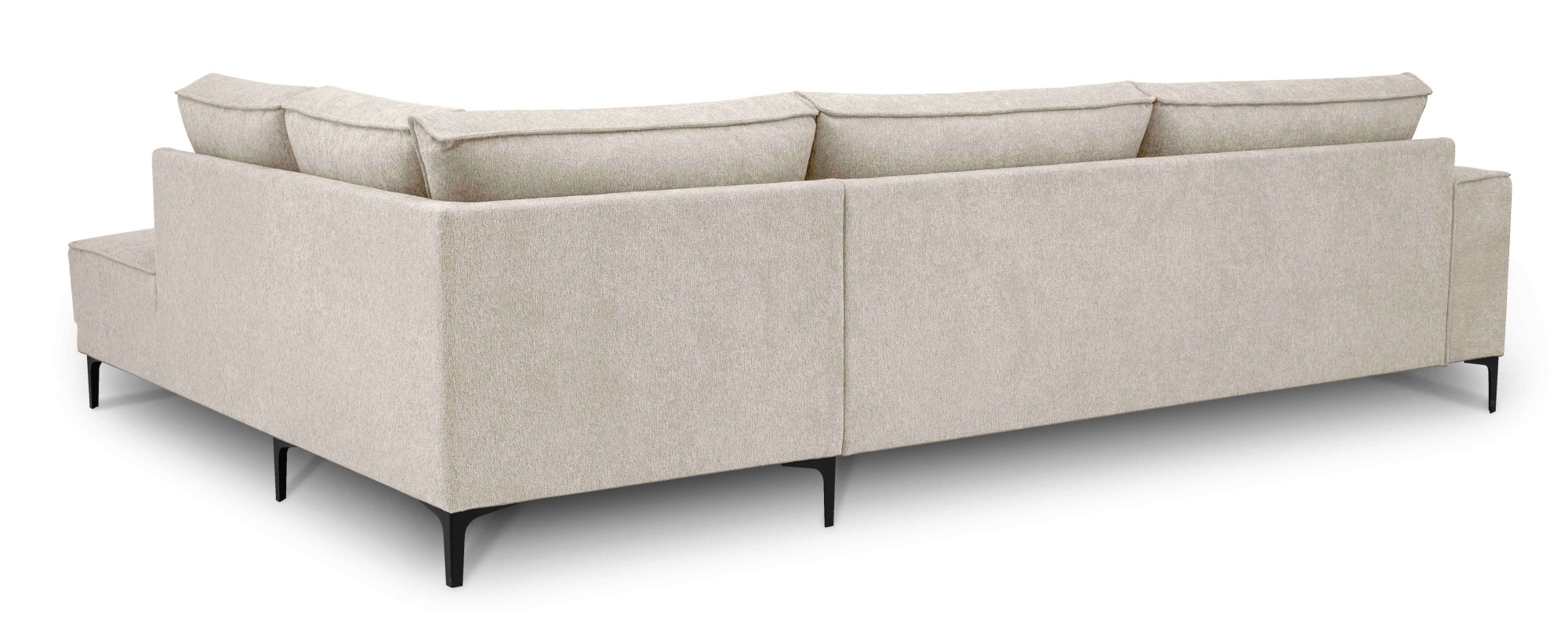 Places of Style Ecksofa »Polsterecke Oland, Struktur, Flachgewebe, Luxus-Microfaser, Boucle«, L-Form, 289 cm, Wellenunterfederung, Skandi-Design, Metallfüße