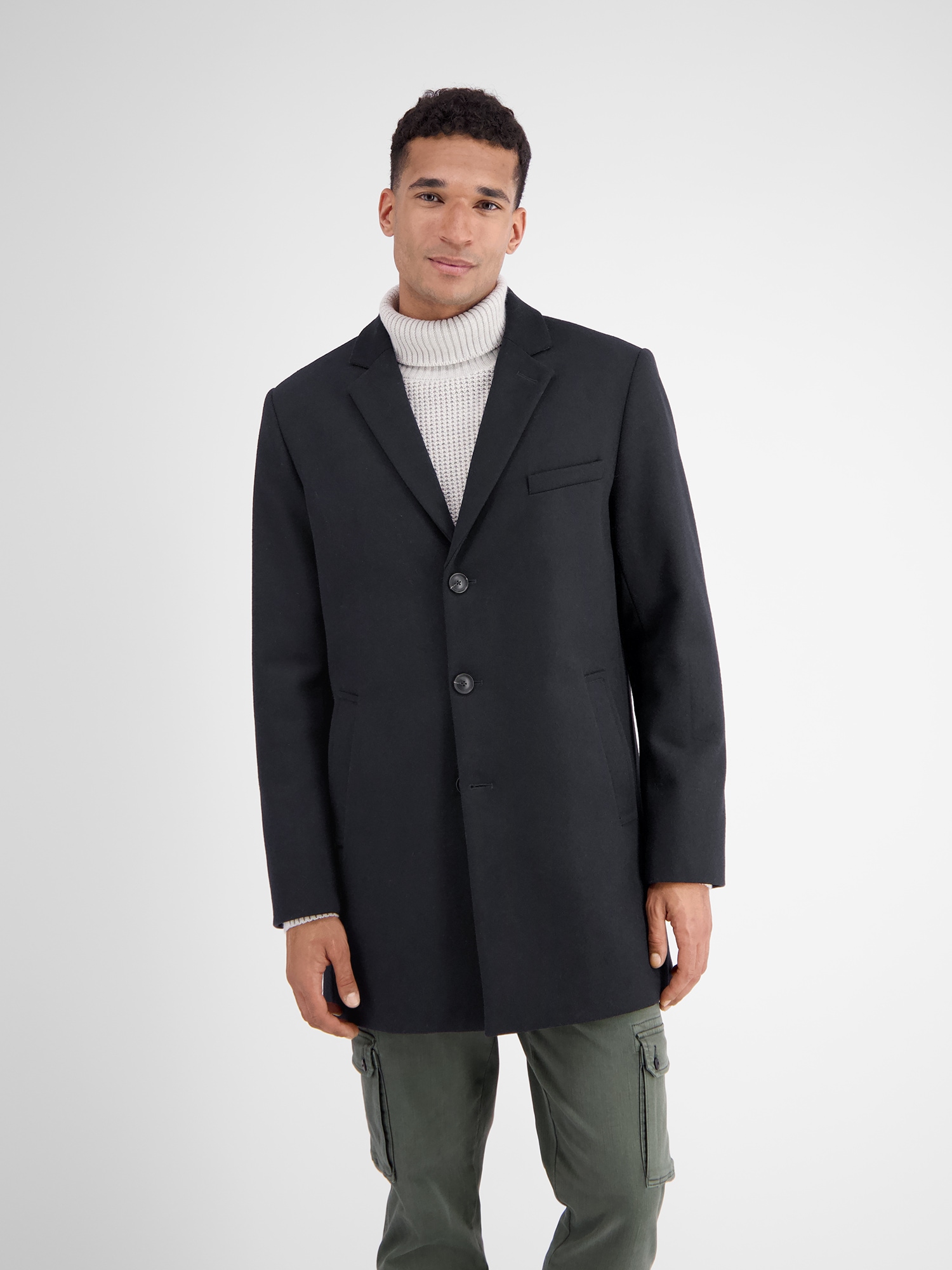 LERROS Langjacke »LERROS Eleganter Mantel mit Reverskragen und Wollanteil«, ohne Kapuze, Keine Angabe