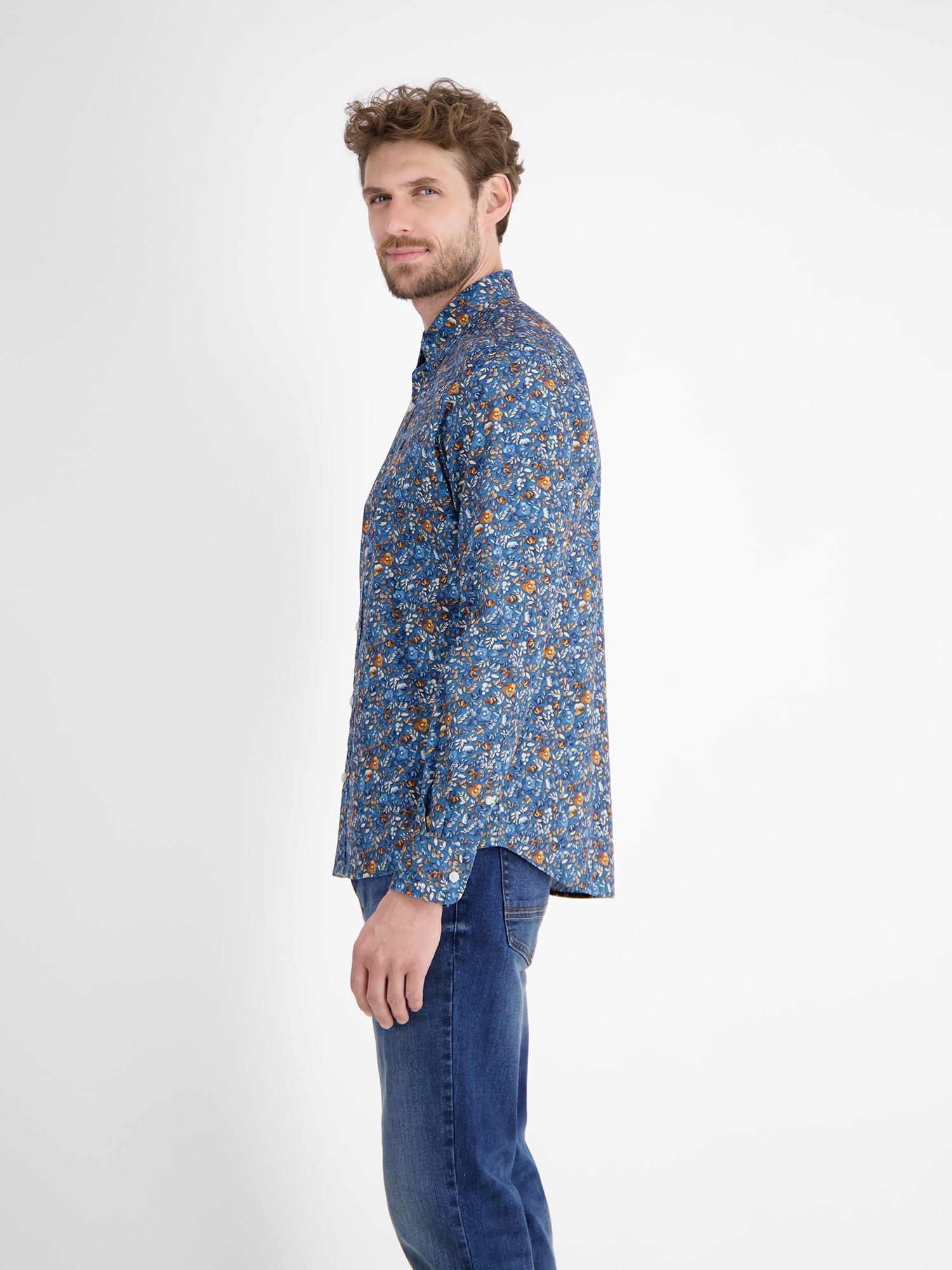 LERROS Langarmhemd »LERROS Stretch-Herrenhemd FLOWERS«