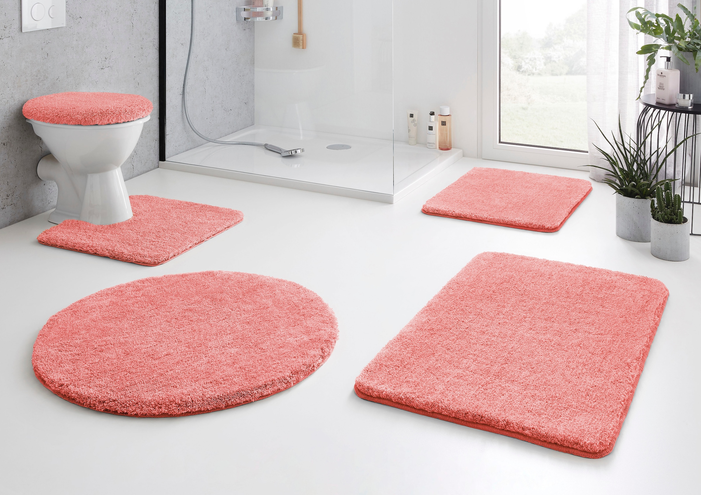 Kleine Wolke Badematte »RELAX« Höhe 30 mm rutschhemmend beschichtet fußbodenheizungsgeeignet Badteppich, Uni Farben, rechteckig, rund & als Set erhältlich