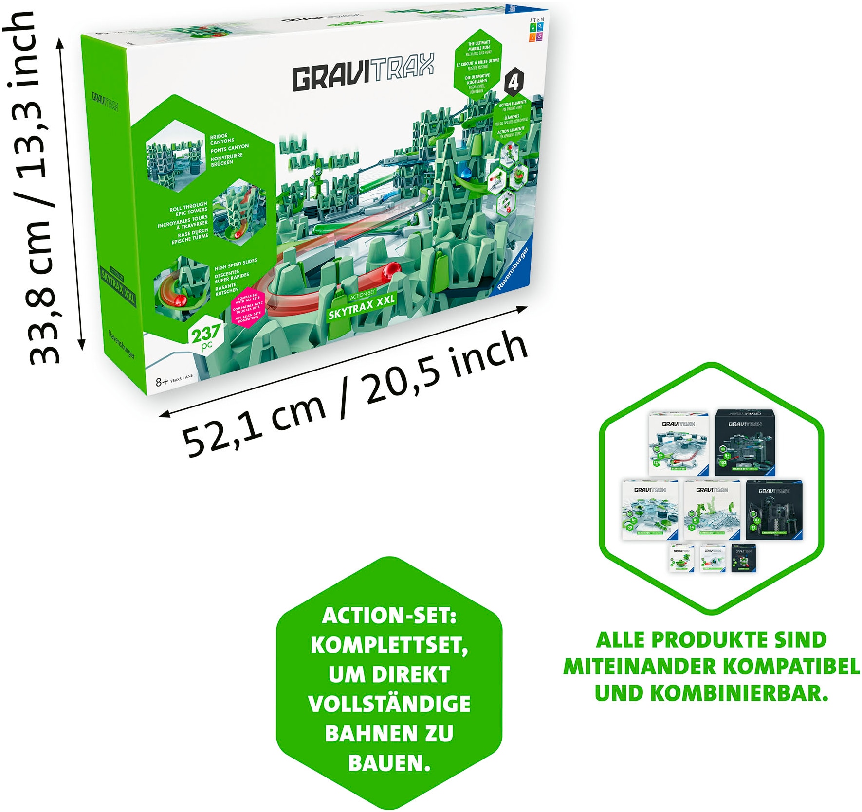 Ravensburger Kugelbahn-Bausatz »GraviTrax Action-Set XXL Skytrax«, Made in Europe