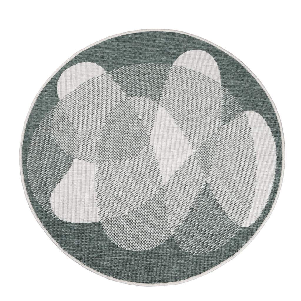 Carpet City Outdoorteppich »DUO RUG 5835«, rund, 5 mm Höhe, Wendeteppich Wetterfest In- & Outdoor, Balkon, Terrasse, Wohnzimmer