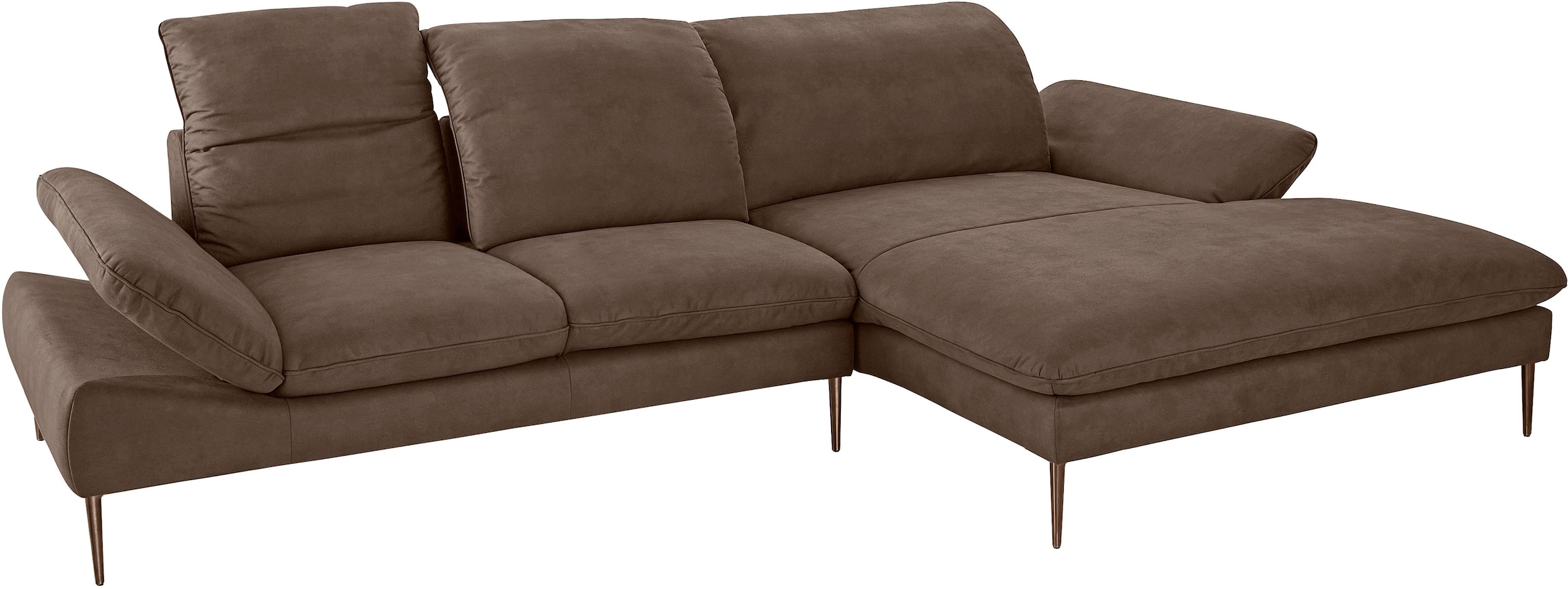 W.SCHILLIG Ecksofa »enjoy&MORE, Designsofa, bequem, elegant und zeitlos, L-Form«, Sitztiefenverstellung, Füße bronze pulverbeschichtet, Breite 340 cm
