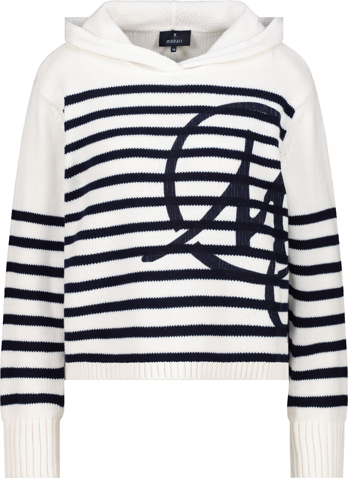 Monari Kapuzenpullover Regular Fit, mit Intarsie-Muster