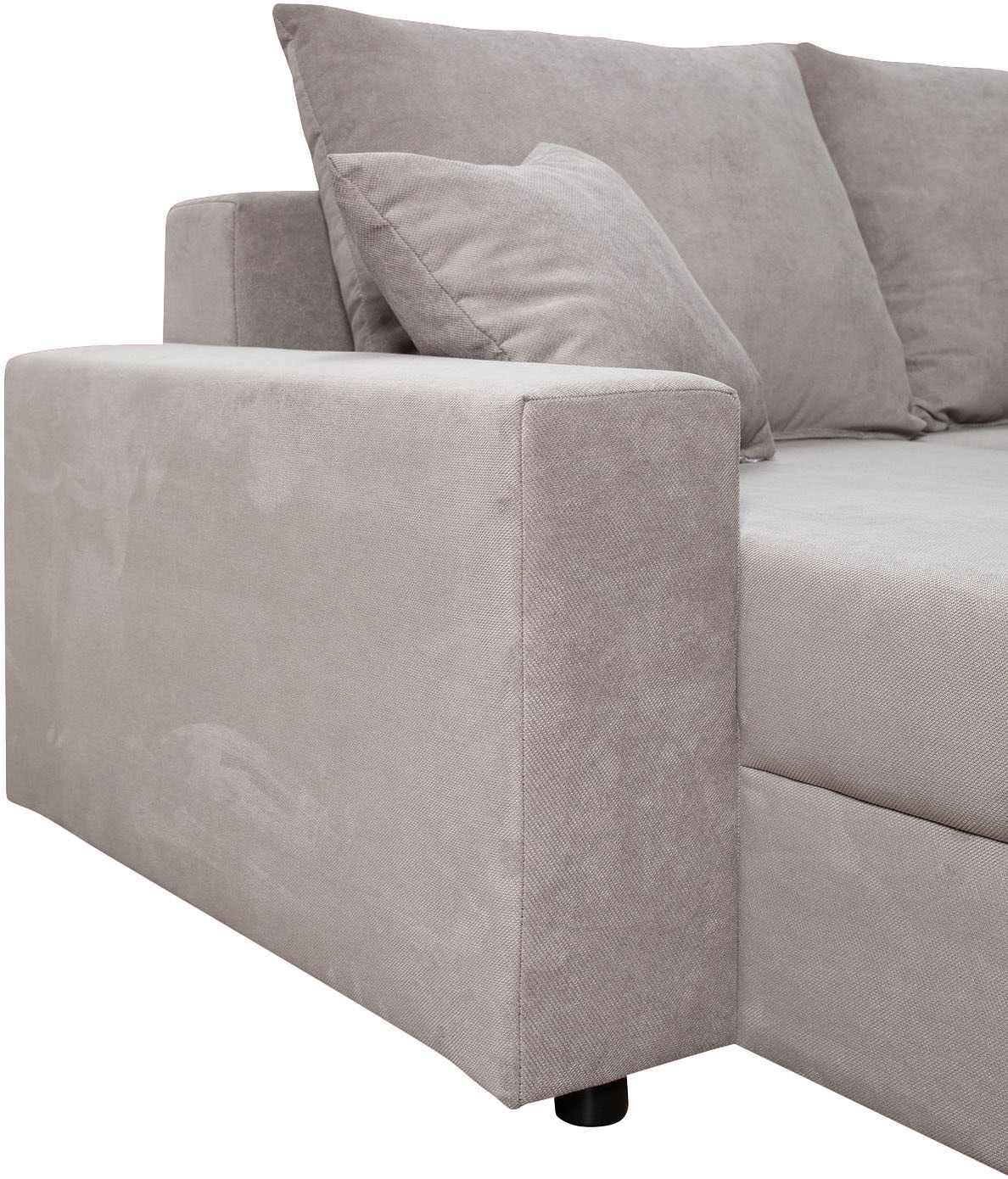 COLLECTION AB Wohnlandschaft »Pico U-Form, Breite 252, mit Schlaffunktion, Bettkasten & Zierkissen«, Wohnlandschaft,2 X Ottomane,Polyätherschaum Polsterung