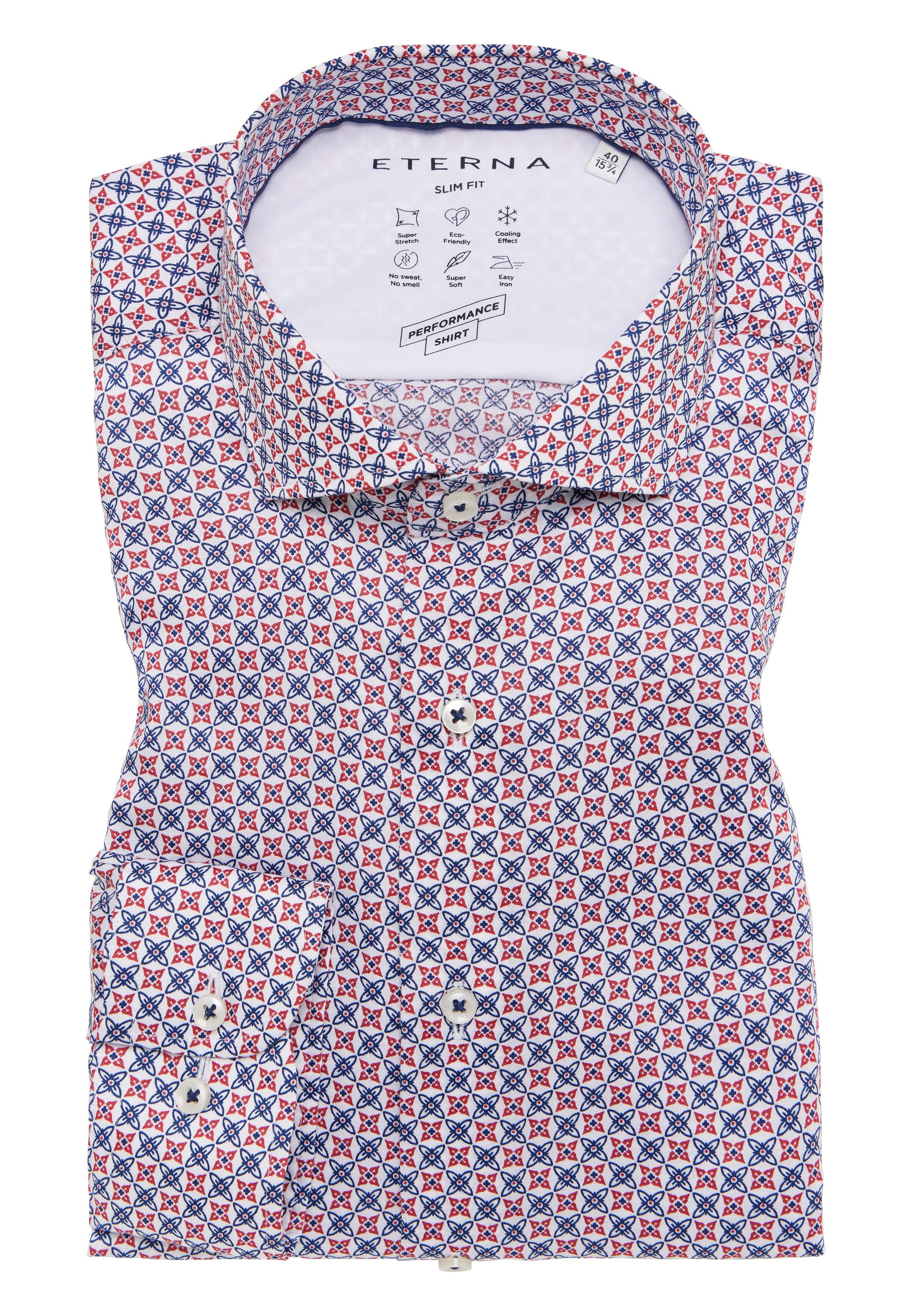 Eterna Langarmhemd »SLIM FIT« EASY IRON (bügelleicht)