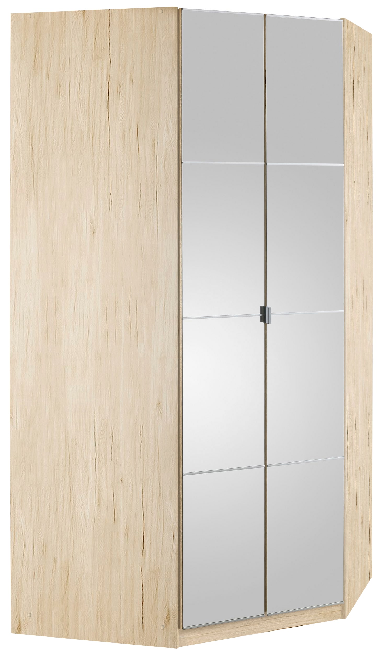 priess Eckkleiderschrank »Malaga Schlafzimmerschrank Ecklösung erweiterbar in drei Farben« Kleiderschrank Schrank Garderobe Stauraumwunder mit Spiegel