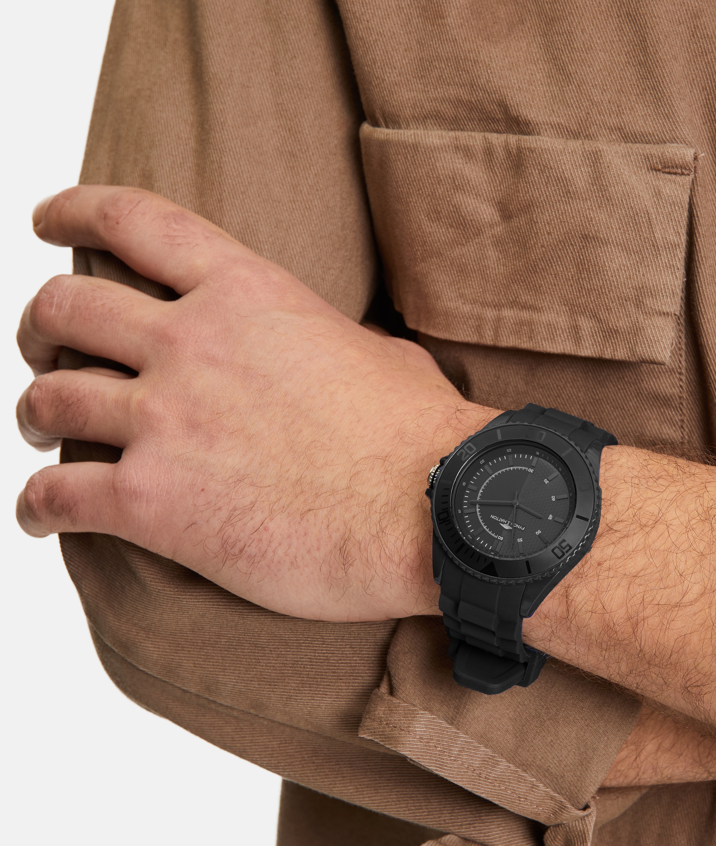 FYNCH-HATTON Quarzuhr Armbanduhr, Herrenuhr, Silikonarmband, analog