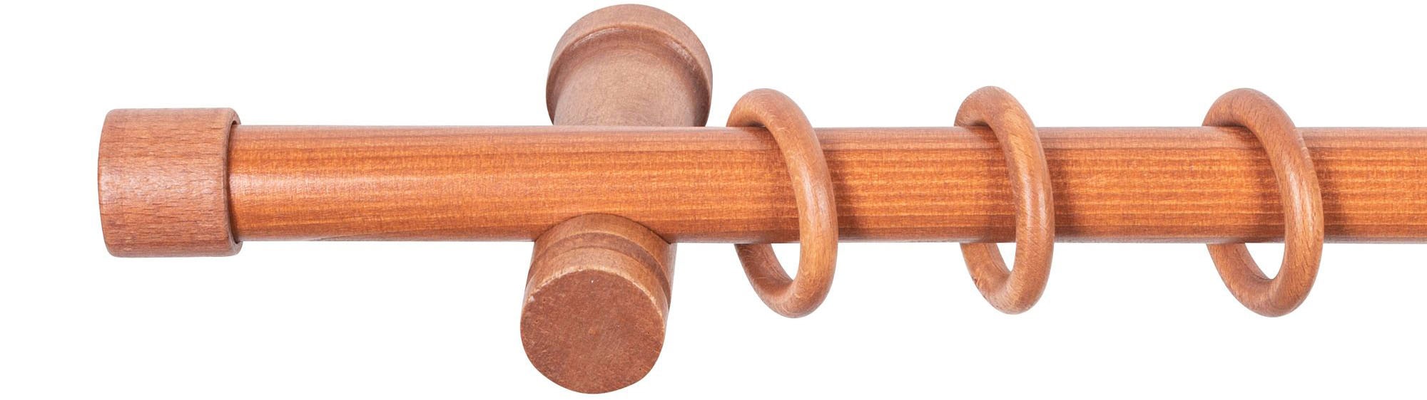 SN DECO GROUP Gardinenstange »Cafiro« 1 läufig-läufig Fixmaß 28 mm, Holz, verschiedene Längen und Farben, Komplettset