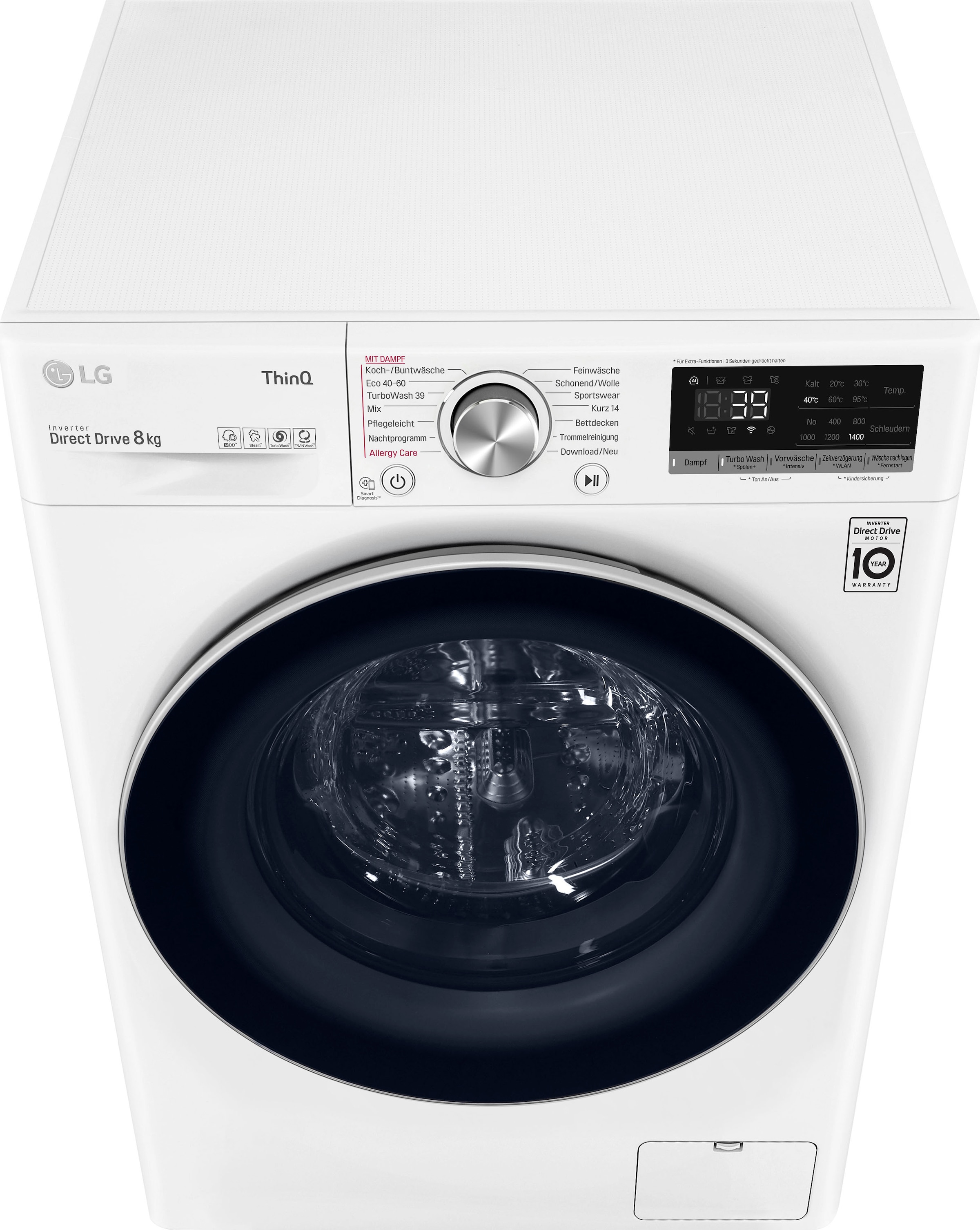 LG Waschmaschine kg, »F4WV708P1E«, TurboWash® nur Serie Waschen Minuten 39 - U/min, F4WV708P1E, bei in bestellen 1400 7, 8 OTTO