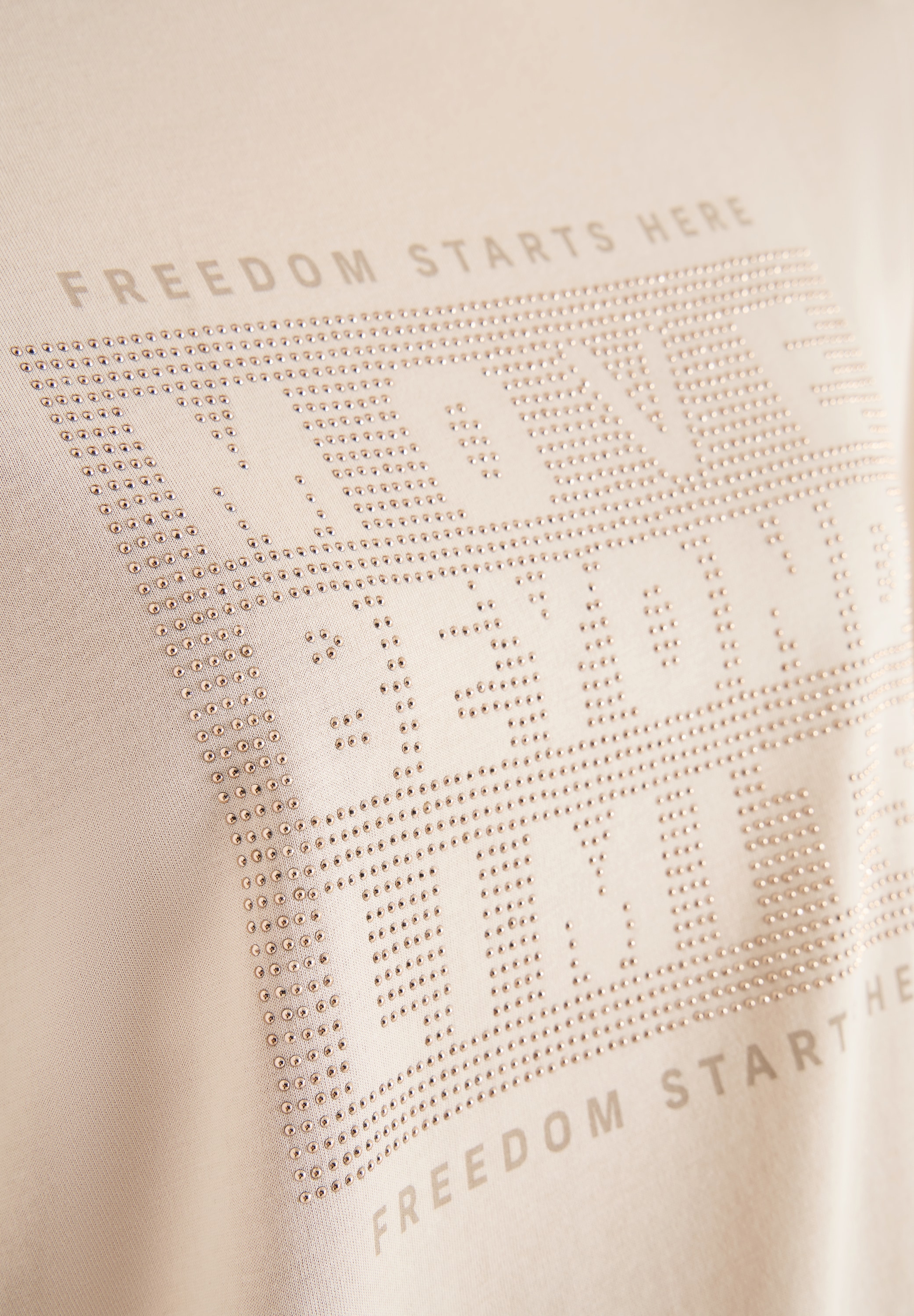 Cecil 3/4-Arm-Shirt »Hotfix« mit Schmucksteinen, Rundhalsform