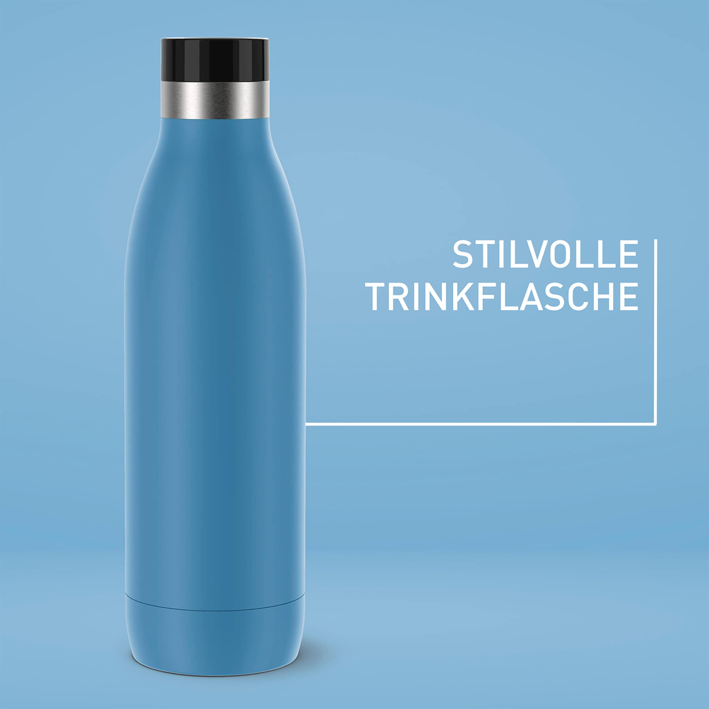 Emsa Isolierflasche »Trinkflasche Bludrop«, (1 tlg.), Edelstahl, Quick-Press Deckel, 360° Trinkgenuss, 12h warm/24h kühl