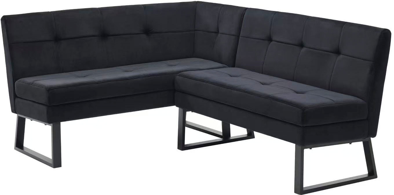 Home affaire Eckbank »Geranie, Sitzbank, Essbank, pflegeleichter Strukturstoff« Eckbank inkl. Stauraum, Pulverbeschichtetes Metallgestell