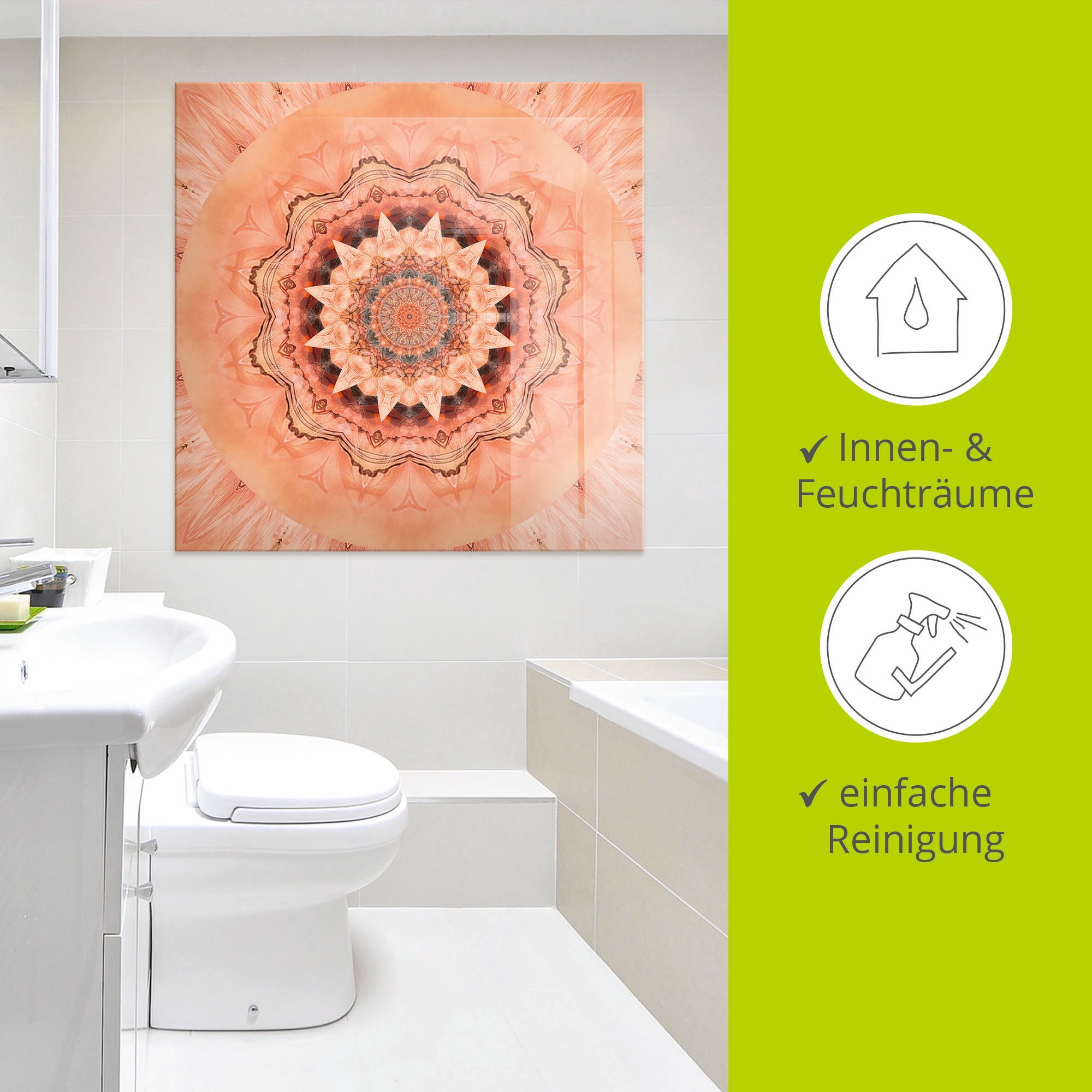 Artland Glasbild »Mandala Barmherzigkeit«, Muster, (1 St.), in verschiedenen Größen