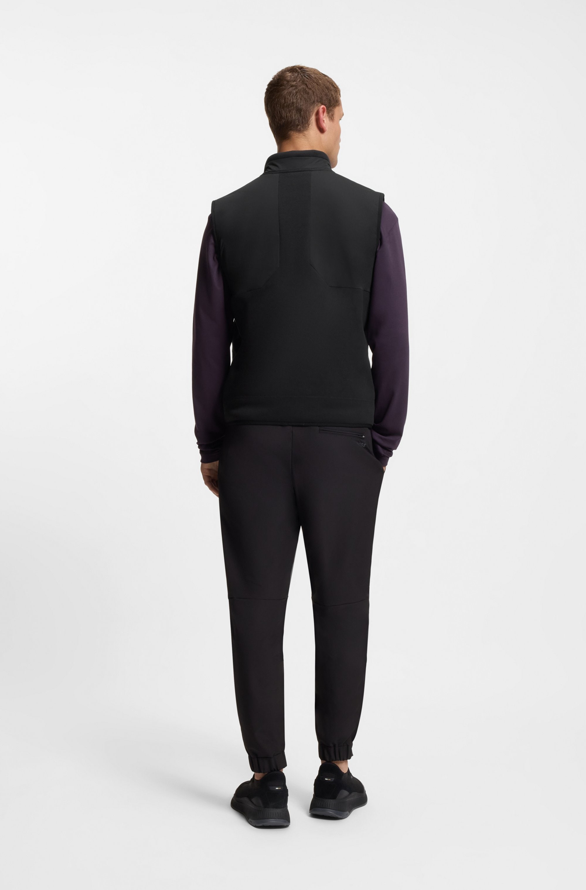 BOSS GREEN Fleeceweste Stehkragen, Relaxed Fit