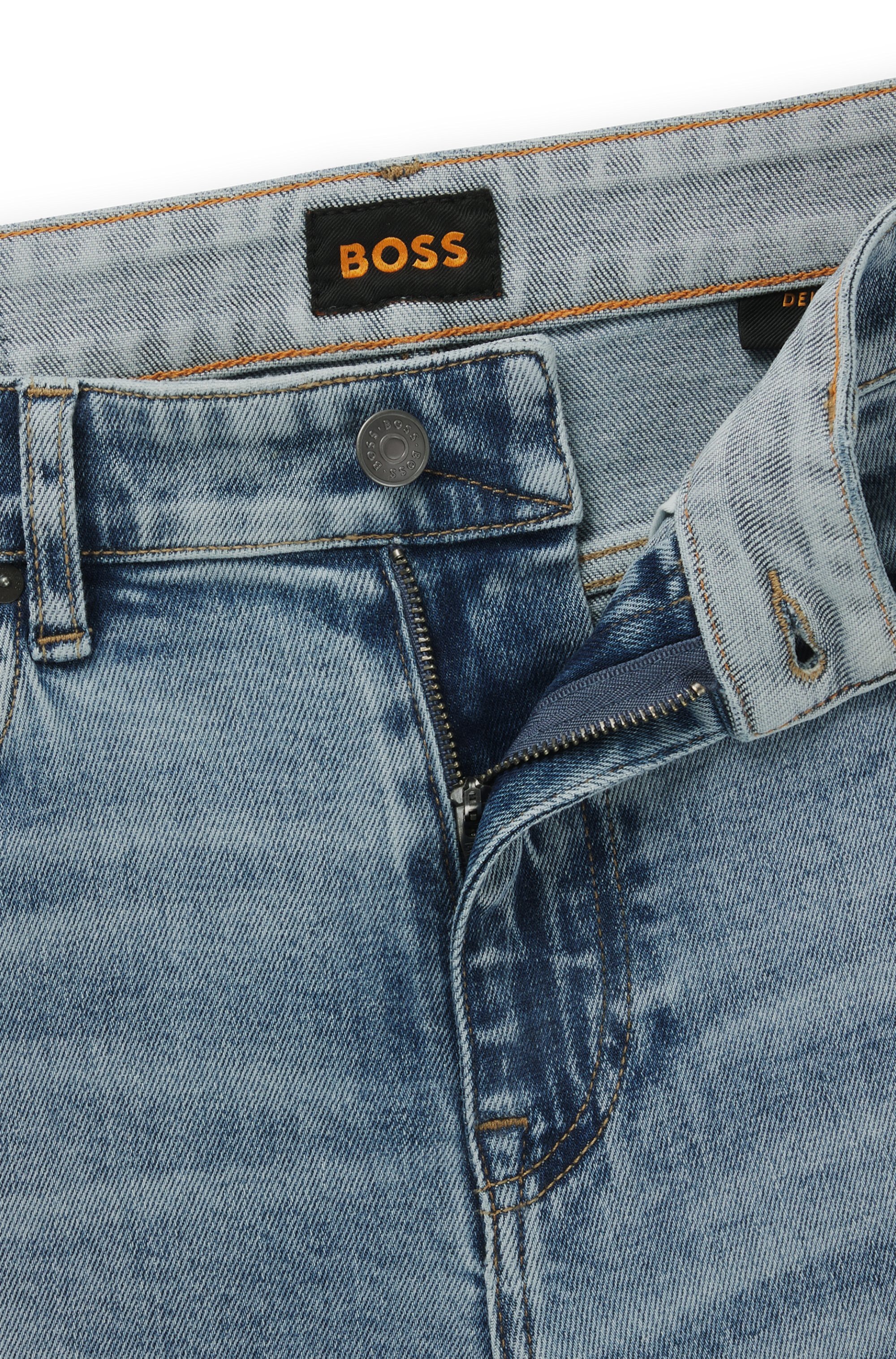 BOSS ORANGE Straight-Jeans »Delaware«, mit Leder-Badge