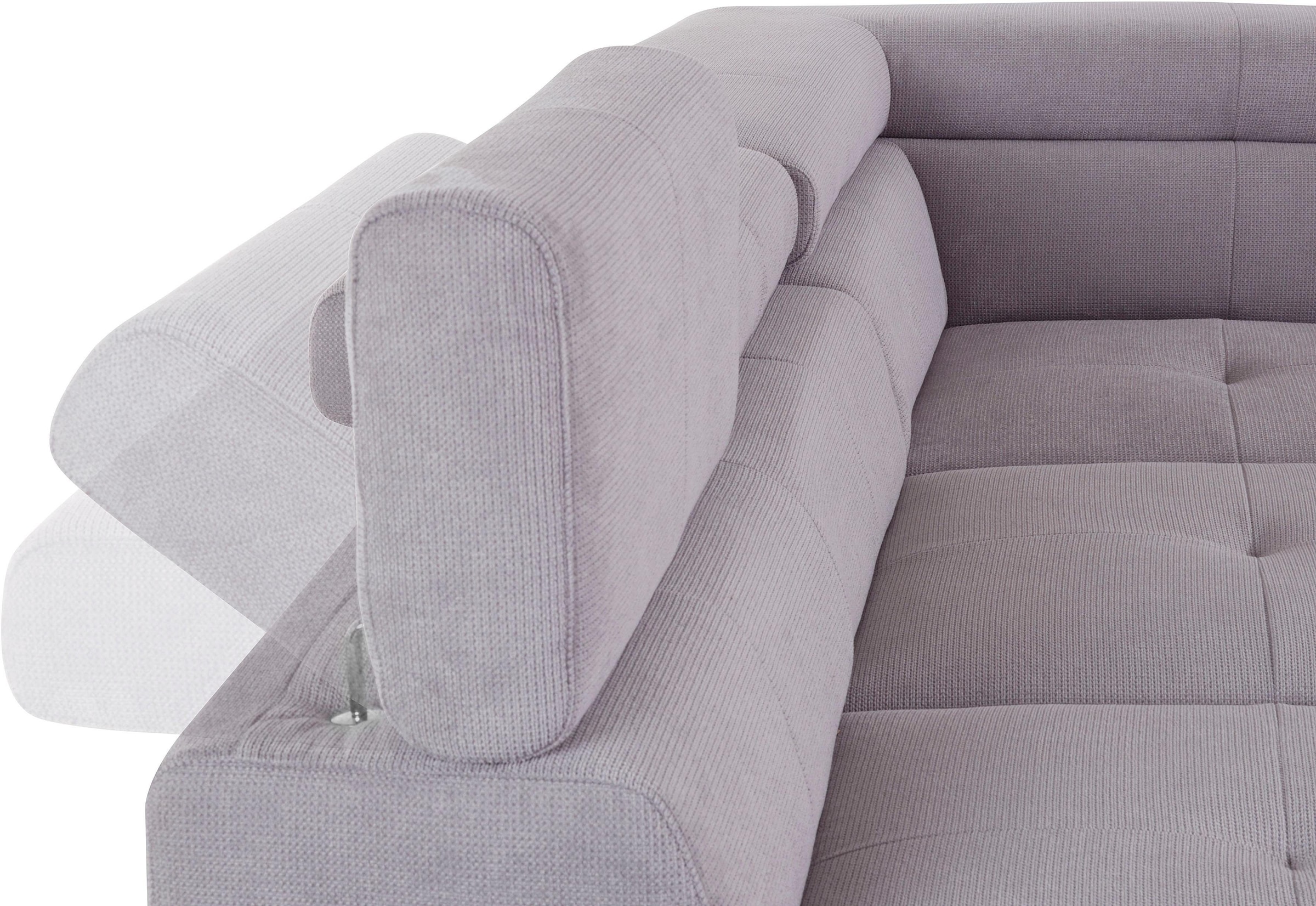 COTTA Polstergarnitur »Enterprise L-Form«, (Set), Set bestehend aus: Ecksofa mit Arm- & Kopfteilverstellung & Hocker