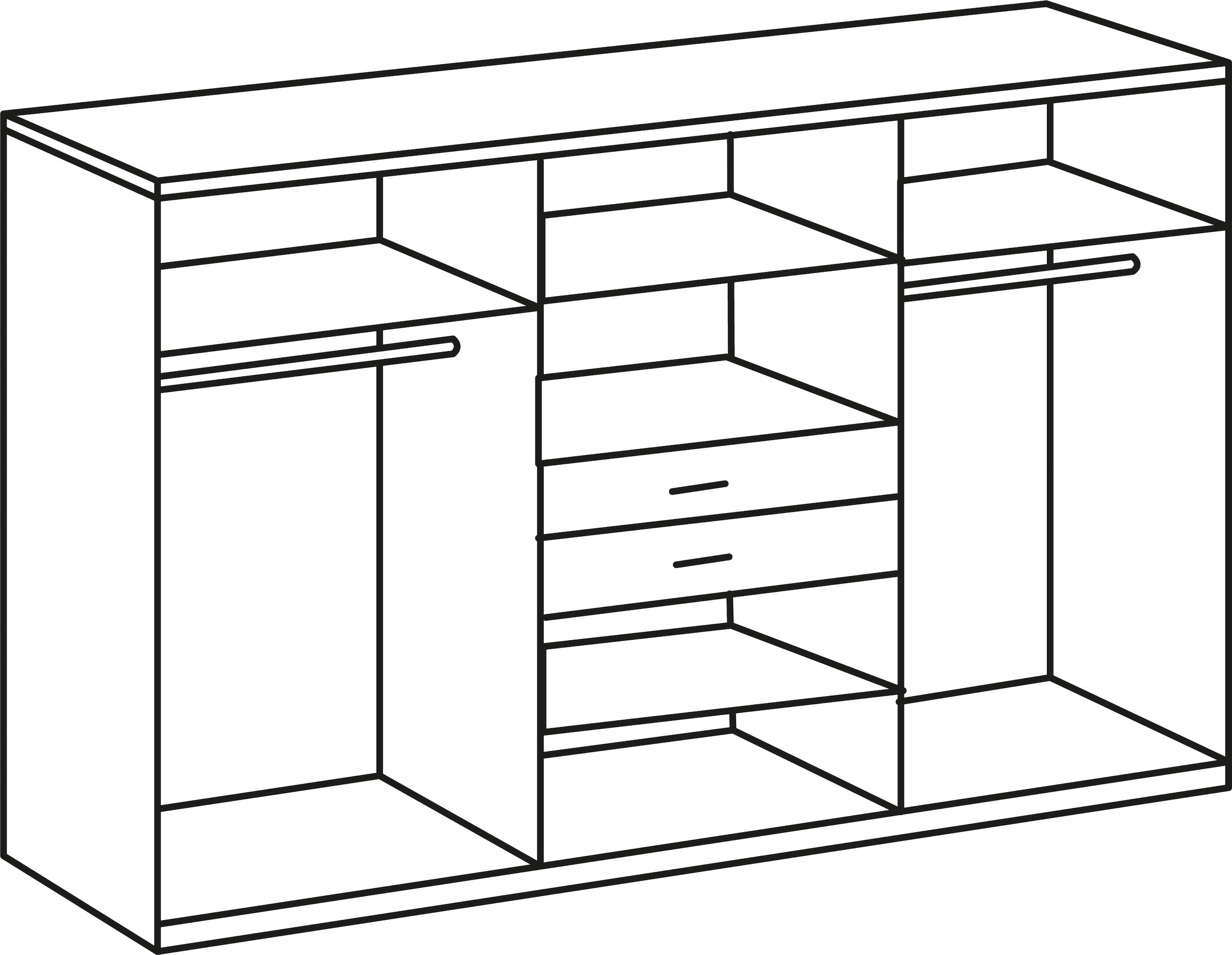 Wimex Kleiderschrank Diver, mit 2 Spiegeltüren , 2 Schubkästen mittig