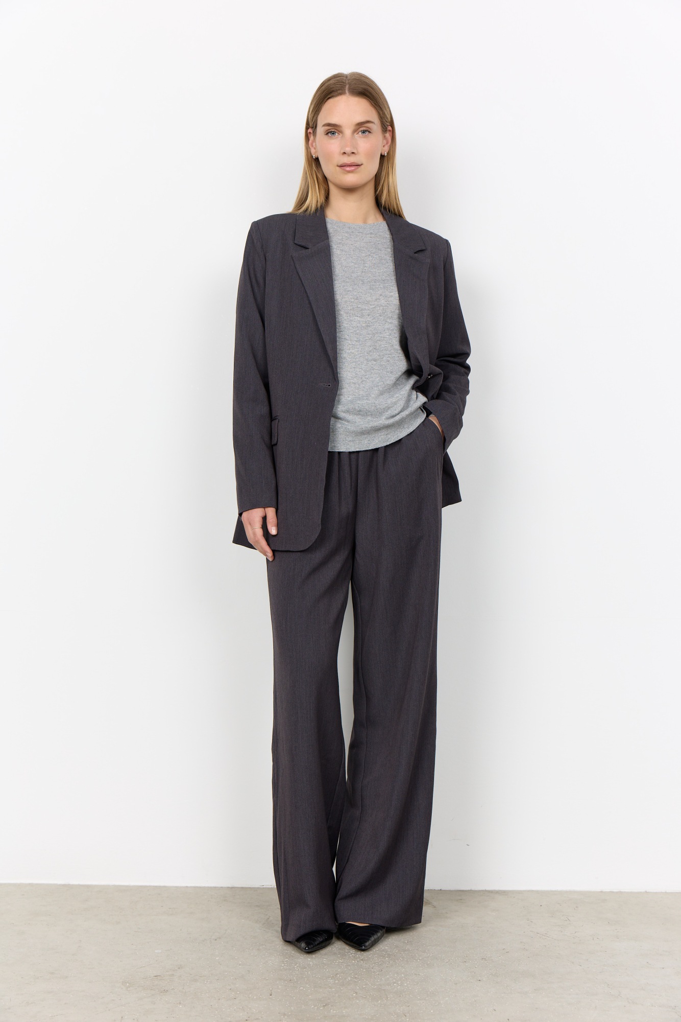 soyaconcept Longblazer »SC-ANN 2« Materialmix mit Stretch