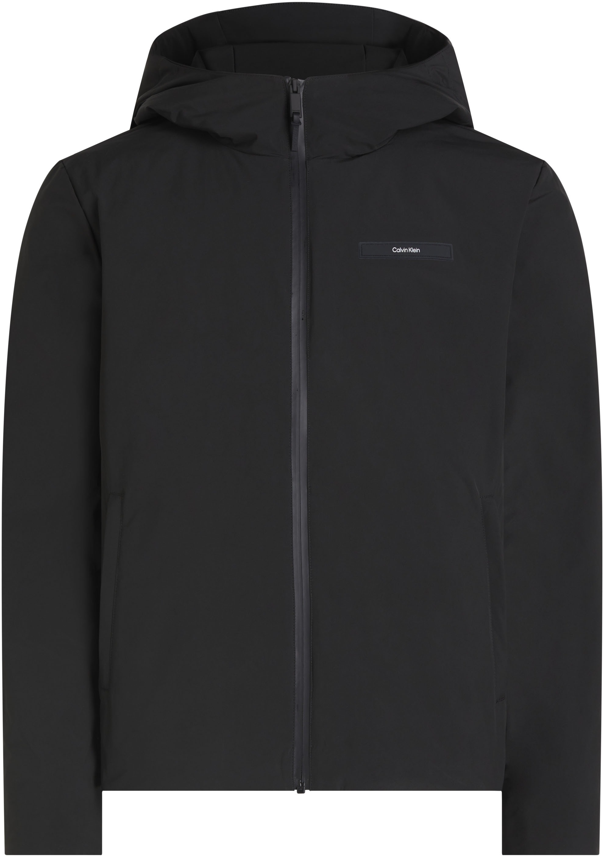 Calvin Klein Outdoorjacke »TECHNICAL NON-QUILT JACKET HOOD«, mit Kapuze, mit Logoprint