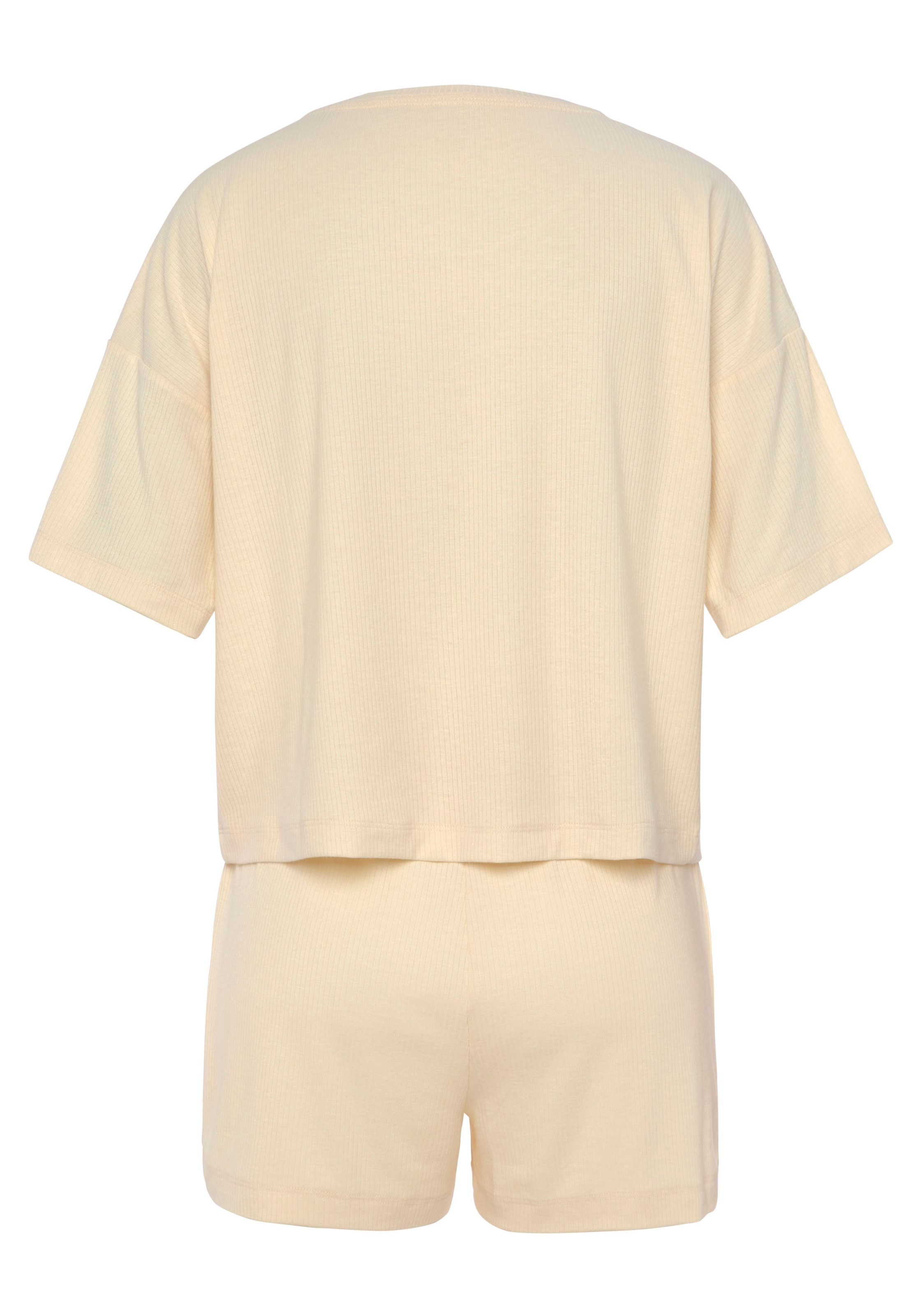 LASCANA Shorty, (Set, 2 tlg.), aus schönem Ripp-Material