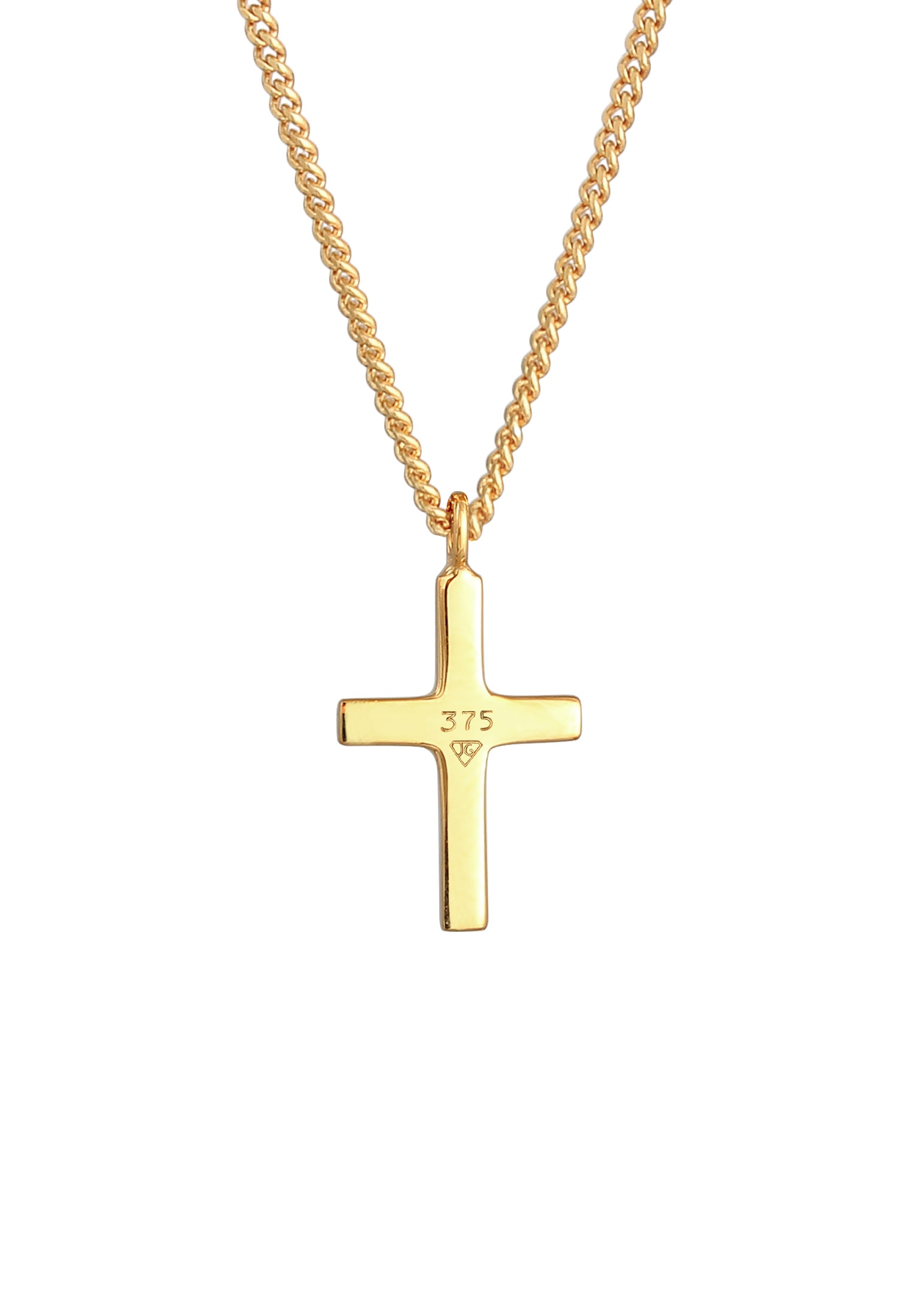 Elli Premium Kette mit Anhänger »Halskette Kreuz Klassisch Glaube Kommunion 375 Gelbgold«