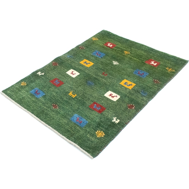 morgenland Wollteppich »Gabbeh Teppich handgeknüpft grün«, rechteckig,  handgeknüpft kaufen bei OTTO