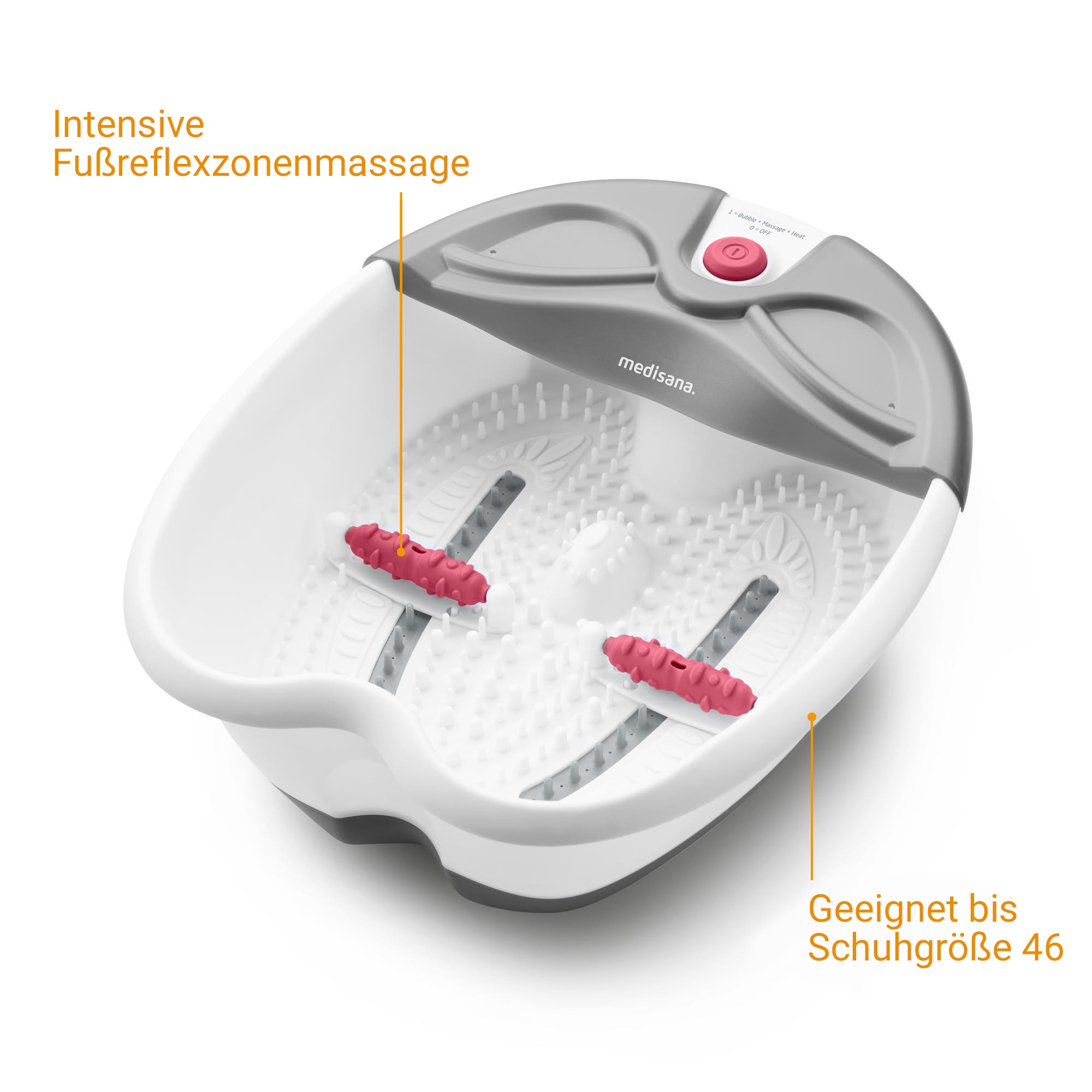 Medisana Fußbad »FS 300« Set, 3-tlg., Sprudel- und Vibrationsmassage, Reflexzonenmassage