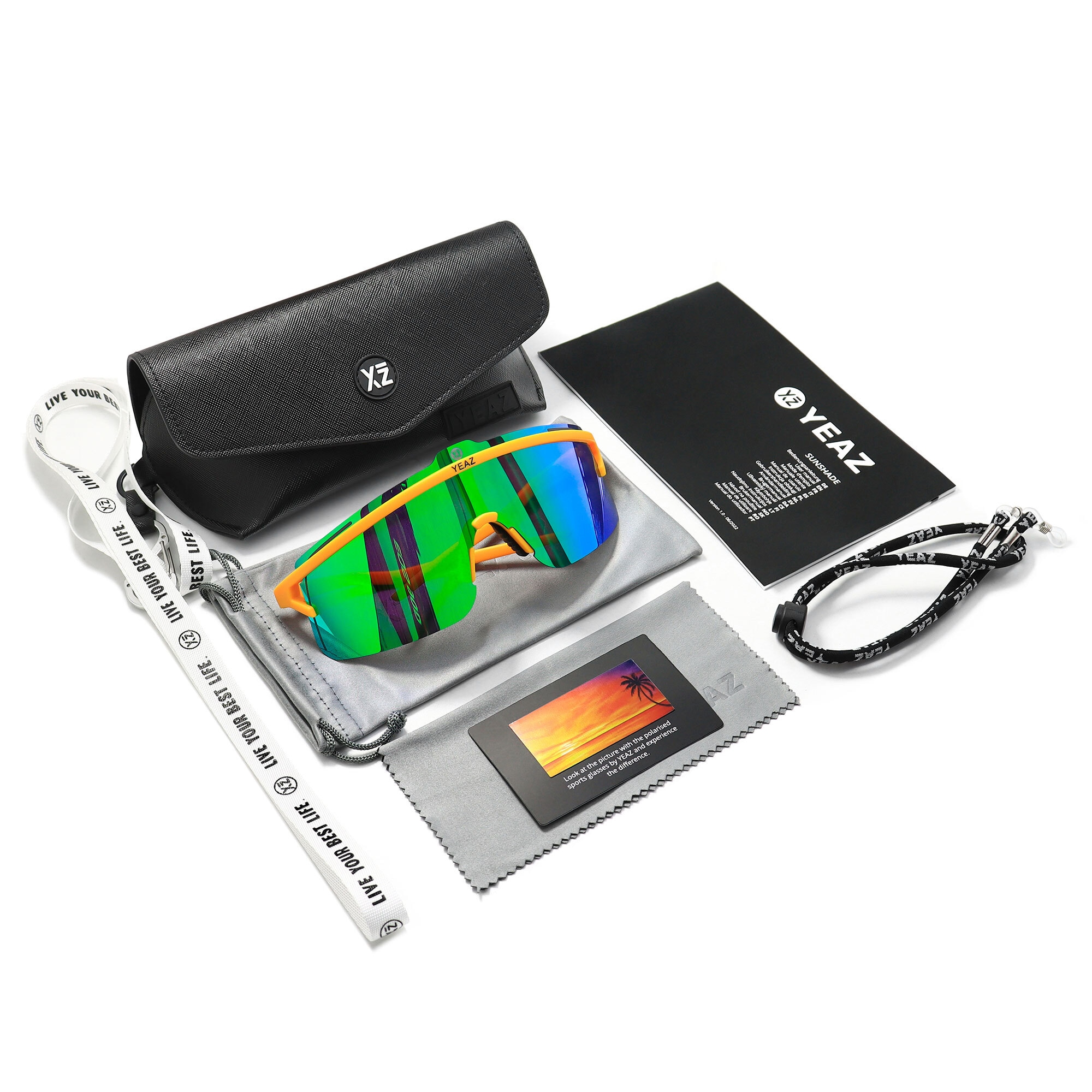 YEAZ Sportbrille »Sport-Sonnenbrille Black/Silver SUNSHADE«