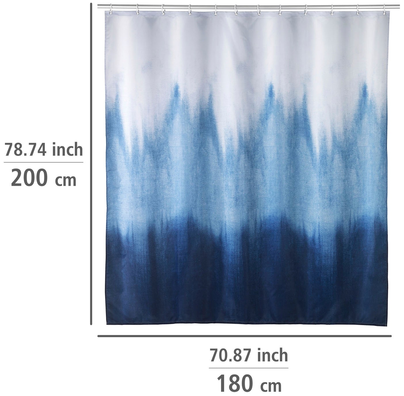 WENKO Duschvorhang »Alara«, Höhe 200 cm, Batik-Optik