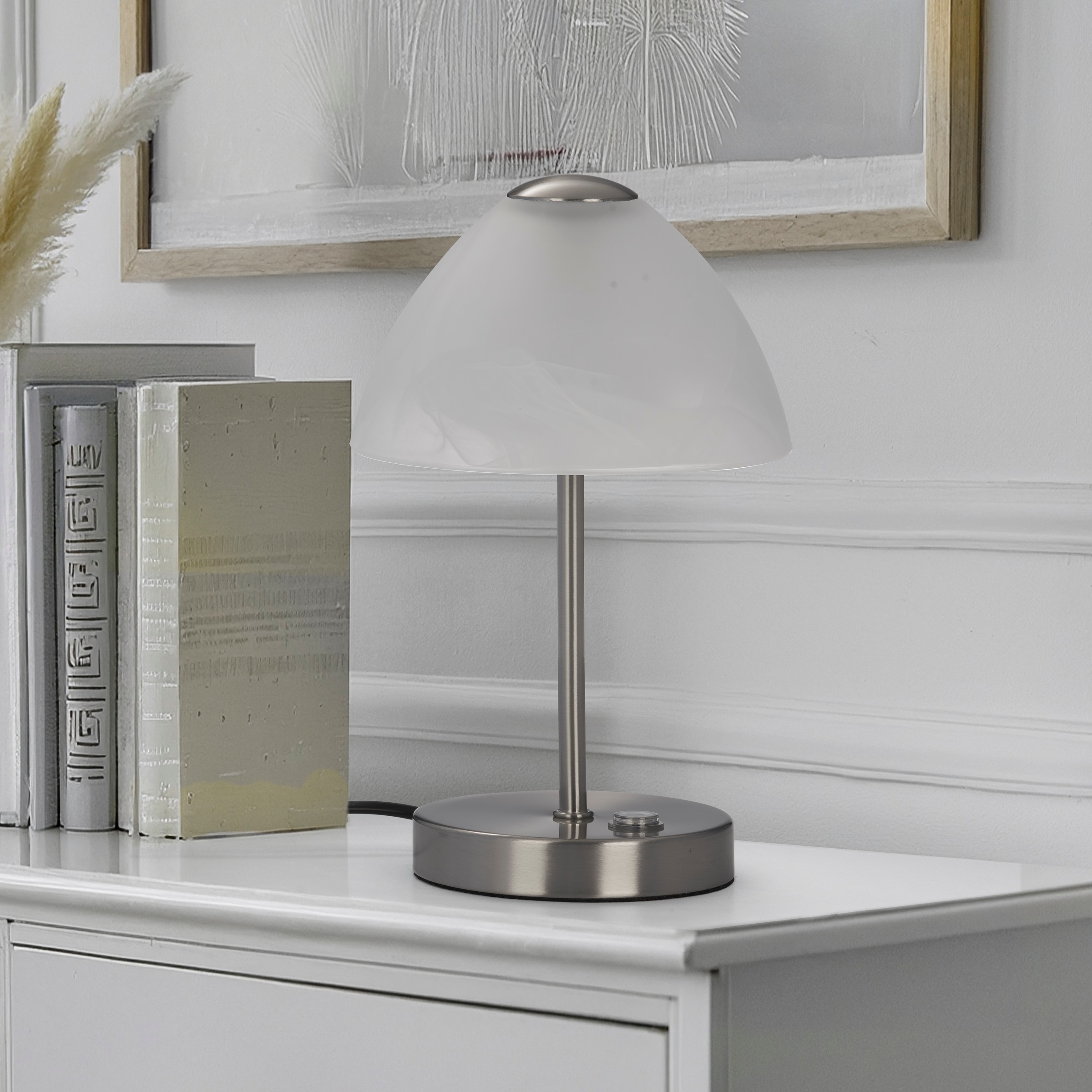 REALITY Leuchten LED Tischleuchte »Queen« LED-Board 1 Stk. Warmweiß Tischlampe mit 4 fach TOUCH-Dimmer in klassischem Design