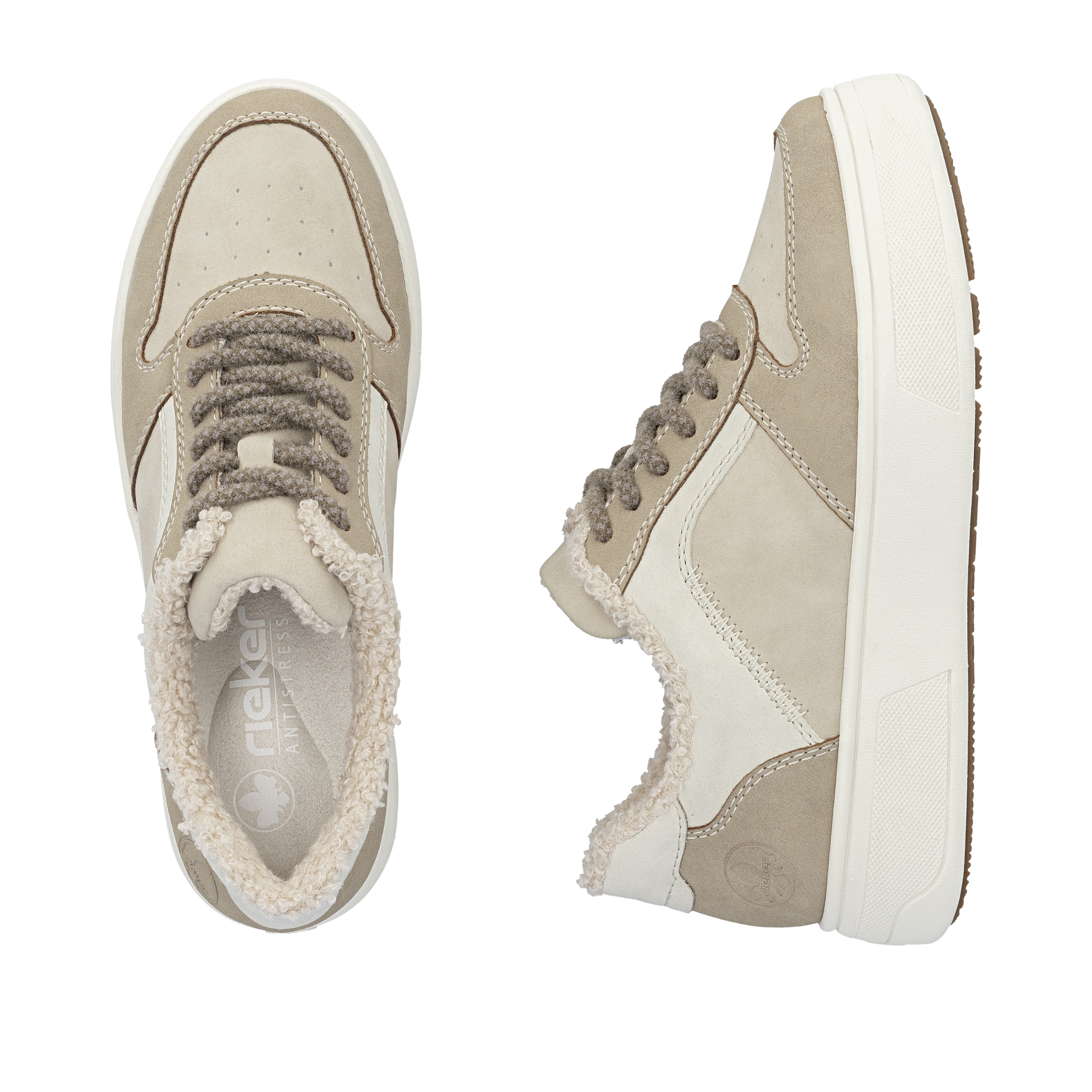Rieker Plateausneaker  Retro-Sneaker, Schnürschuh, Halbschuh mit Teddyfutter