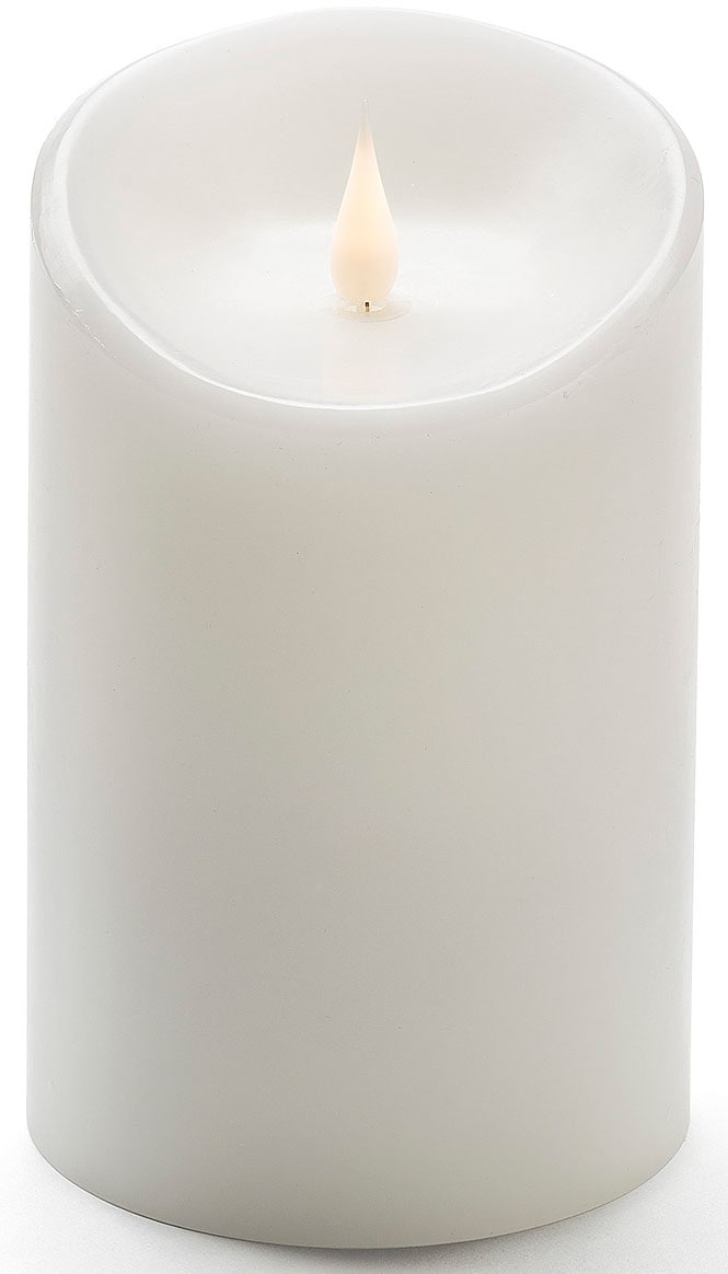 KONSTSMIDE LED-Kerze, LED Echtwachskerze, weiß, mit 3D Flamme, Ø 10 cm, Höhe: 16 cm