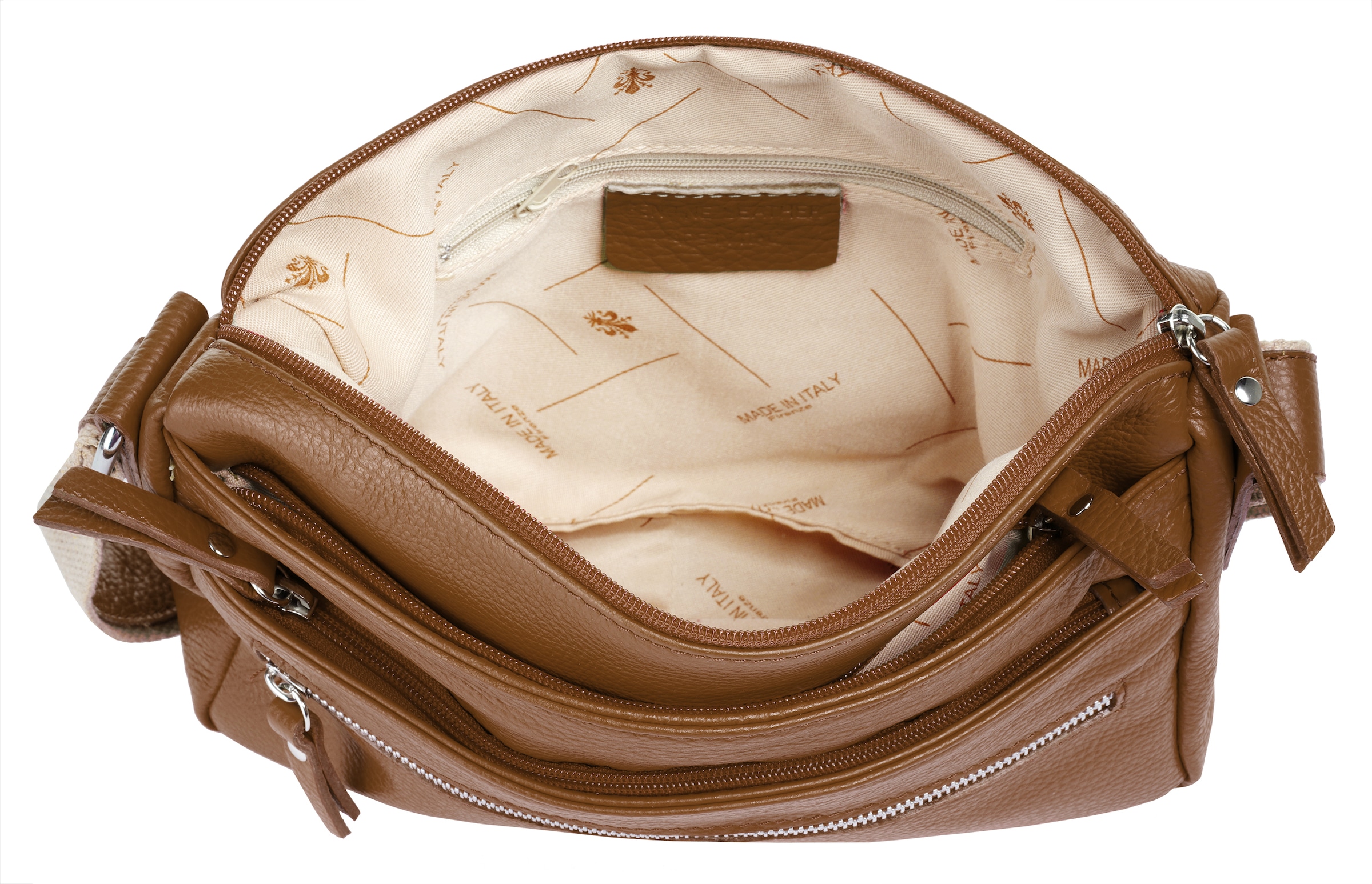 Samantha Look Umhängetasche echt Leder, Made in Italy